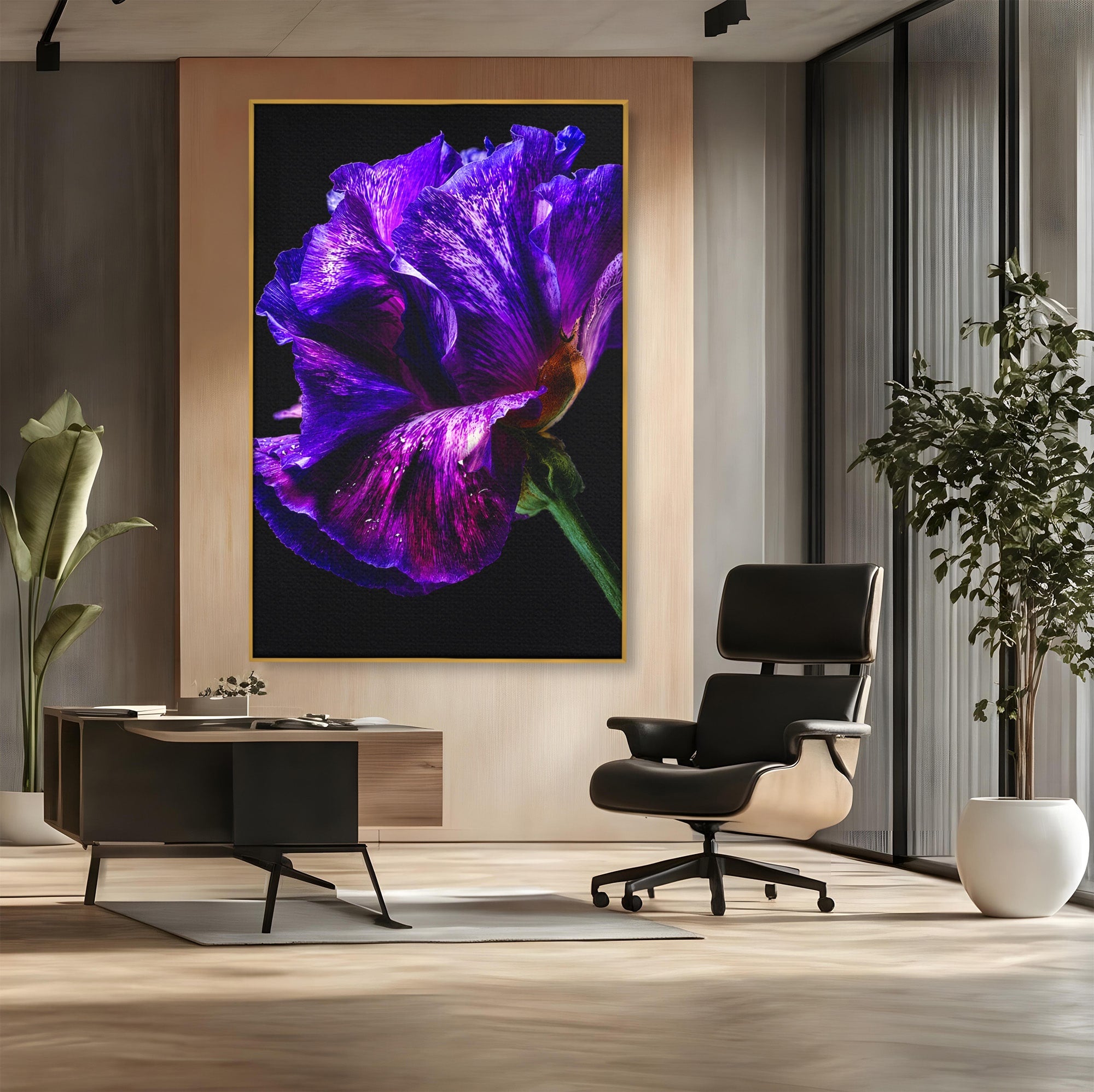 Tablou Canvas Premium LuxCanva® A1786, Floare Violet Intunecata, Floare, Violet, Natura, Detaliu, Dormitor, Culori Vibrante