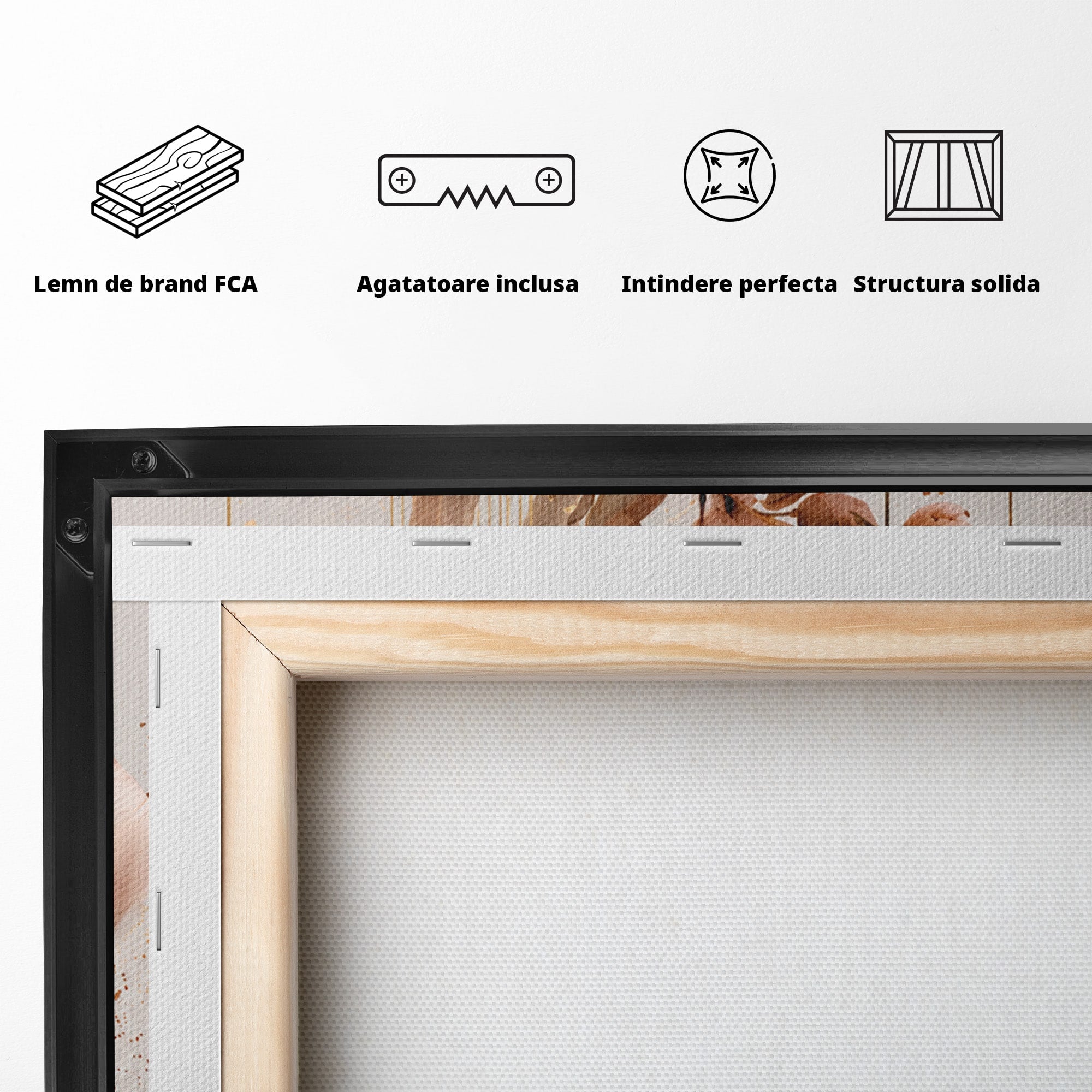 Tablou Canvas Premium LuxCanva® A1787, Flori Delicate, Flori, Natura, Abstract, Eleganta, Living, Culori Vibrante