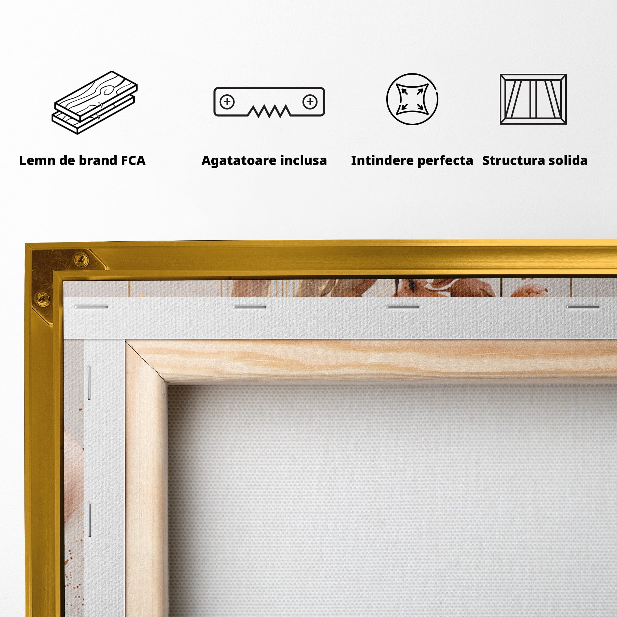 Tablou Canvas Premium LuxCanva® A1787, Flori Delicate, Flori, Natura, Abstract, Eleganta, Living, Culori Vibrante