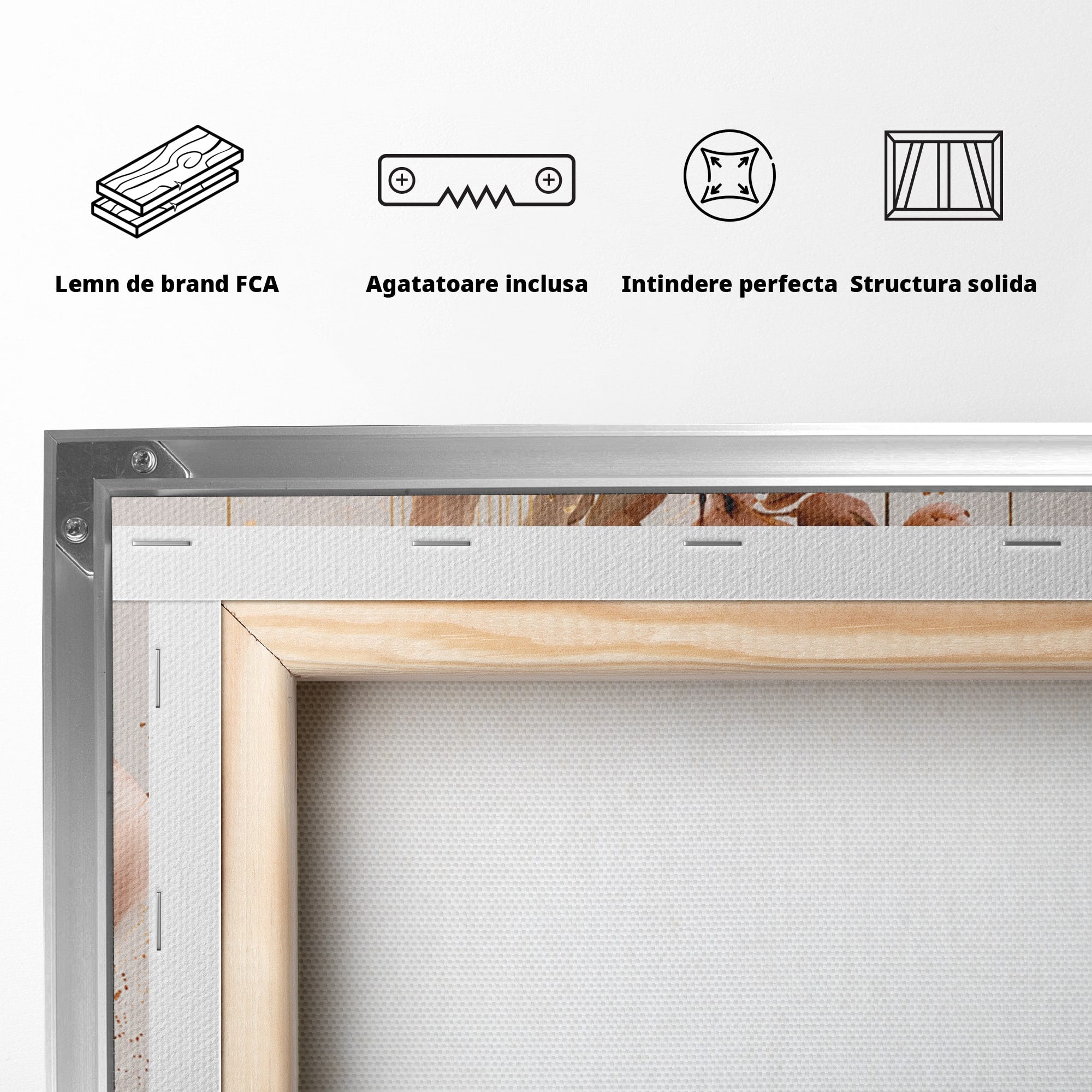 Tablou Canvas Premium LuxCanva® A1787, Flori Delicate, Flori, Natura, Abstract, Eleganta, Living, Culori Vibrante