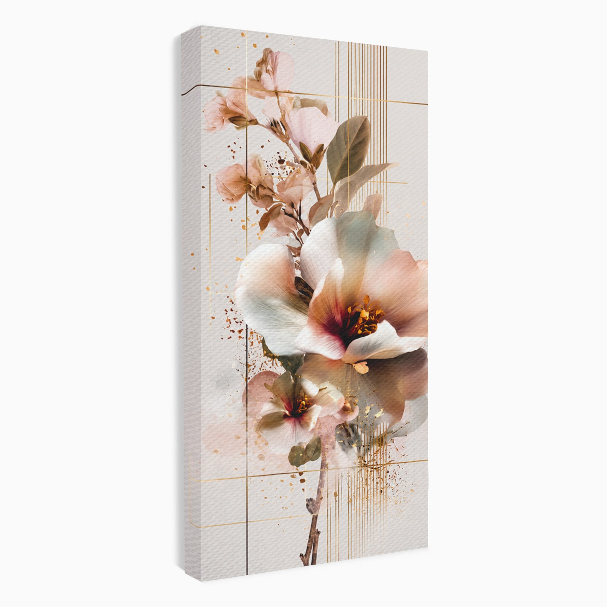 Tablou Canvas Premium LuxCanva® A1787, Flori Delicate, Flori, Natura, Abstract, Eleganta, Living, Culori Vibrante