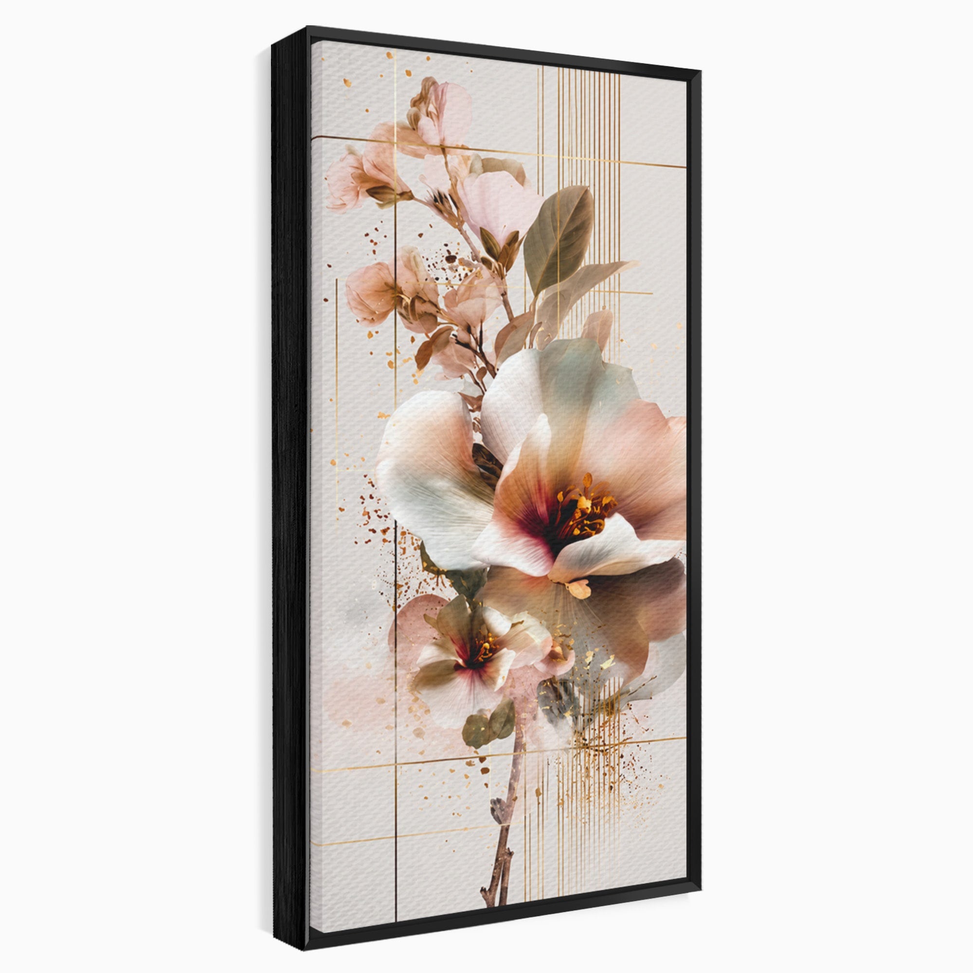Tablou Canvas Premium LuxCanva® A1787, Flori Delicate, Flori, Natura, Abstract, Eleganta, Living, Culori Vibrante