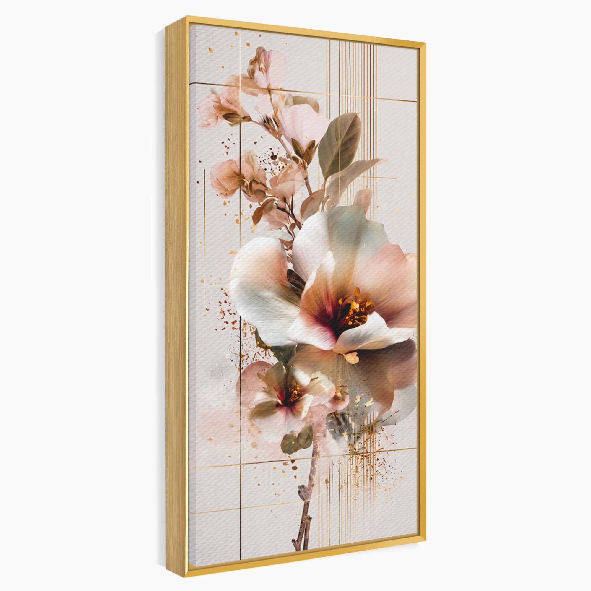 Tablou Canvas Premium LuxCanva® A1787, Flori Delicate, Flori, Natura, Abstract, Eleganta, Living, Culori Vibrante
