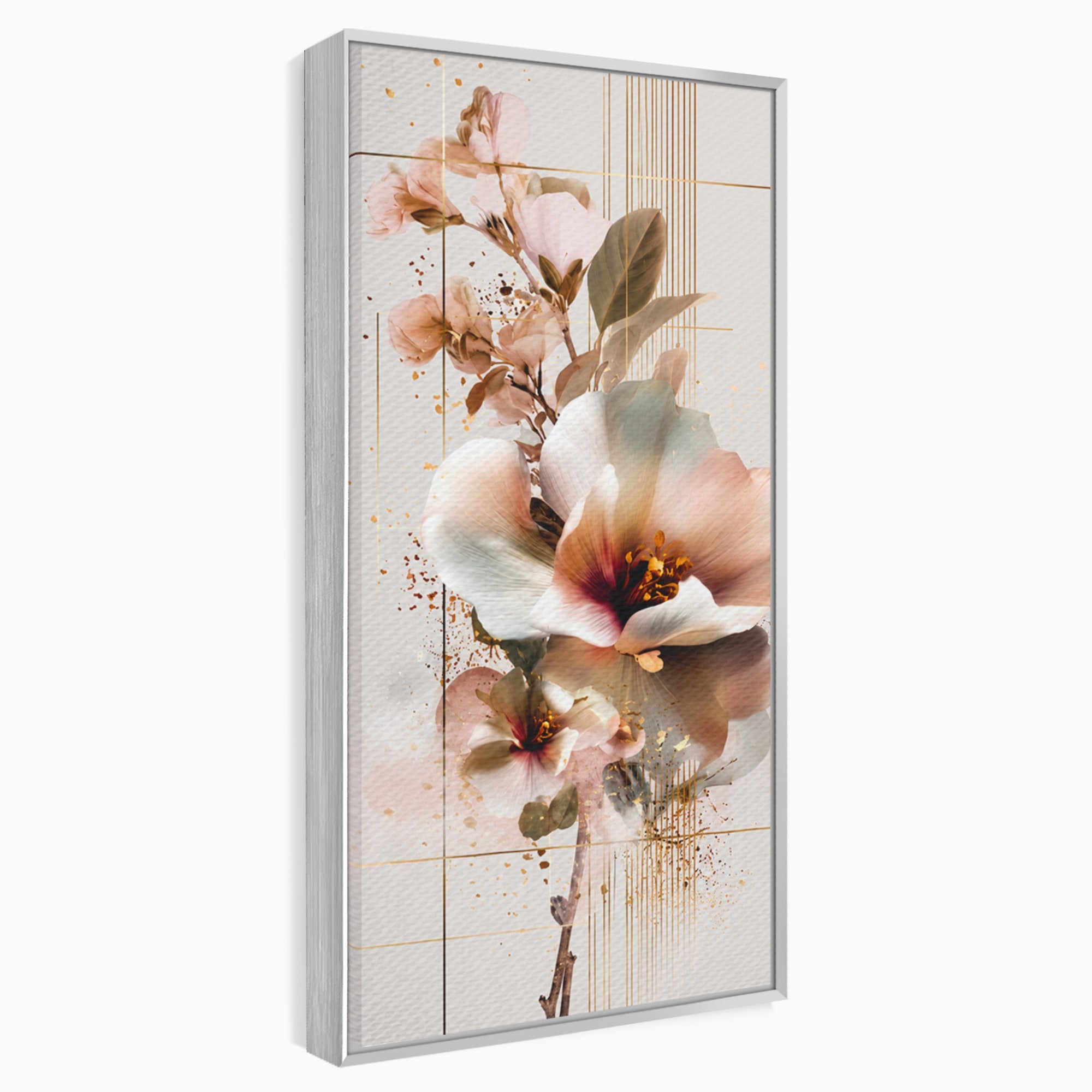 Tablou Canvas Premium LuxCanva® A1787, Flori Delicate, Flori, Natura, Abstract, Eleganta, Living, Culori Vibrante