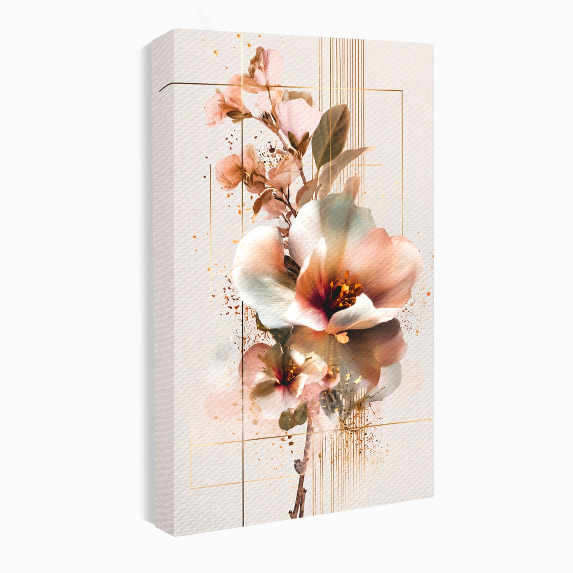 Tablou Canvas Premium LuxCanva® A1787, Flori Delicate, Flori, Natura, Abstract, Eleganta, Living, Culori Vibrante