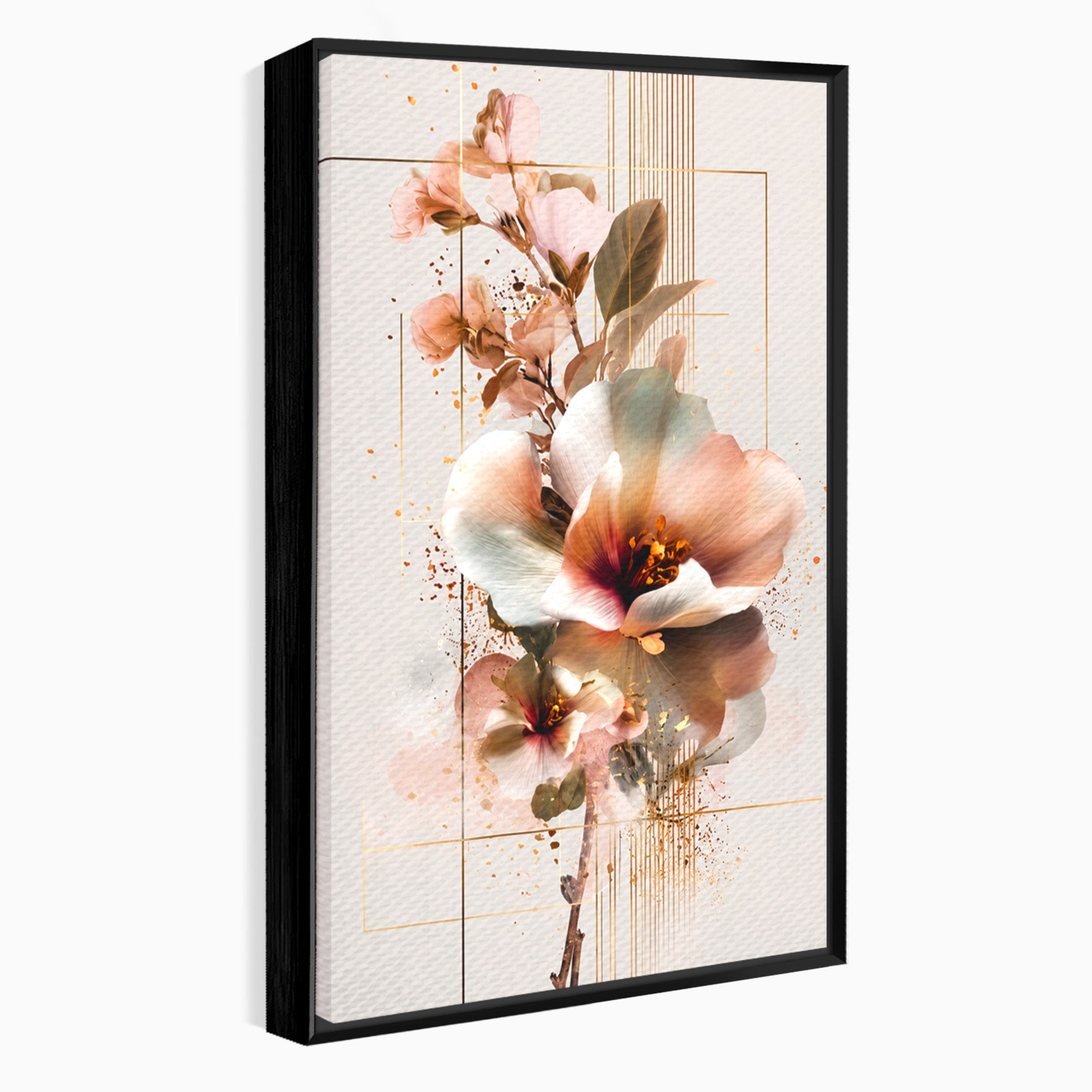 Tablou Canvas Premium LuxCanva® A1787, Flori Delicate, Flori, Natura, Abstract, Eleganta, Living, Culori Vibrante