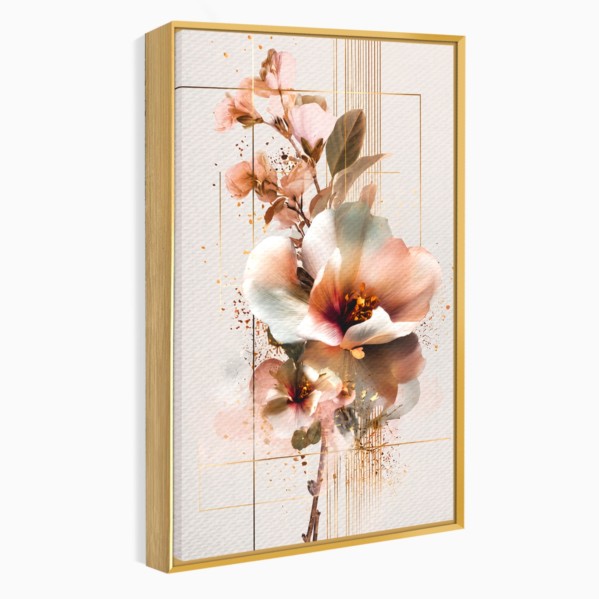 Tablou Canvas Premium LuxCanva® A1787, Flori Delicate, Flori, Natura, Abstract, Eleganta, Living, Culori Vibrante