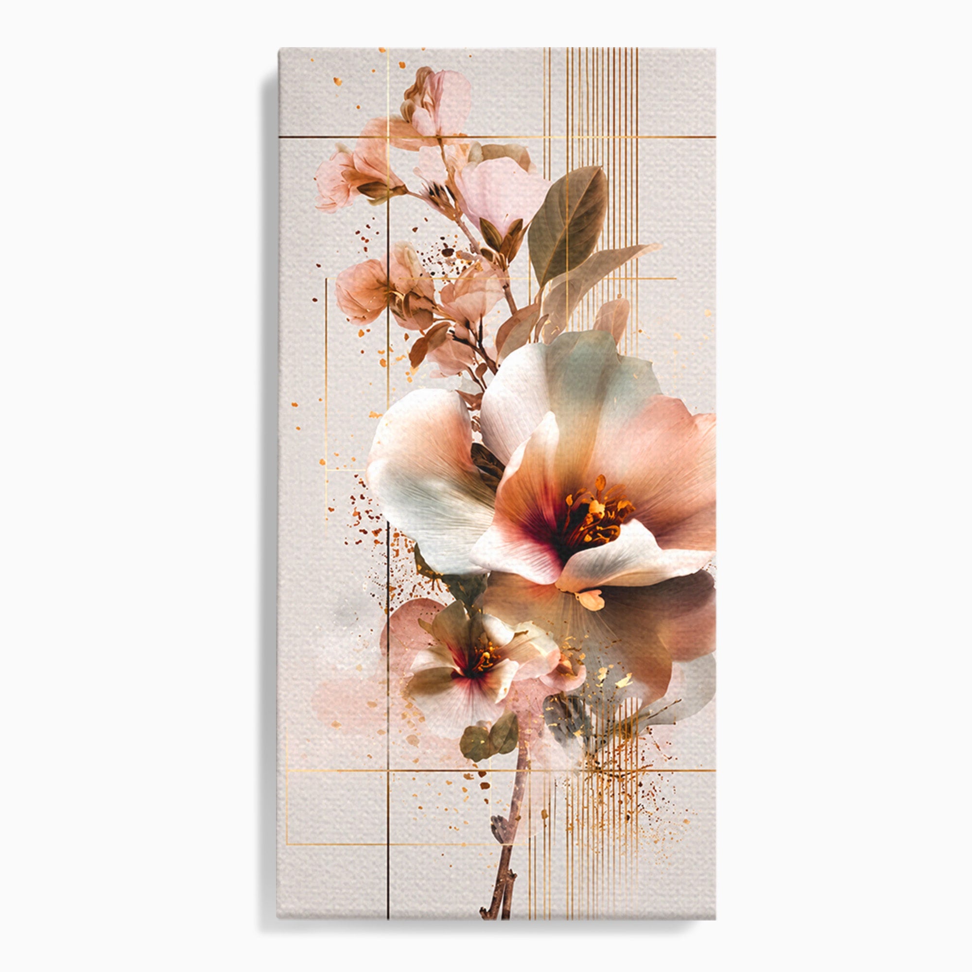 Tablou Canvas Premium LuxCanva® A1787, Flori Delicate, Flori, Natura, Abstract, Eleganta, Living, Culori Vibrante
