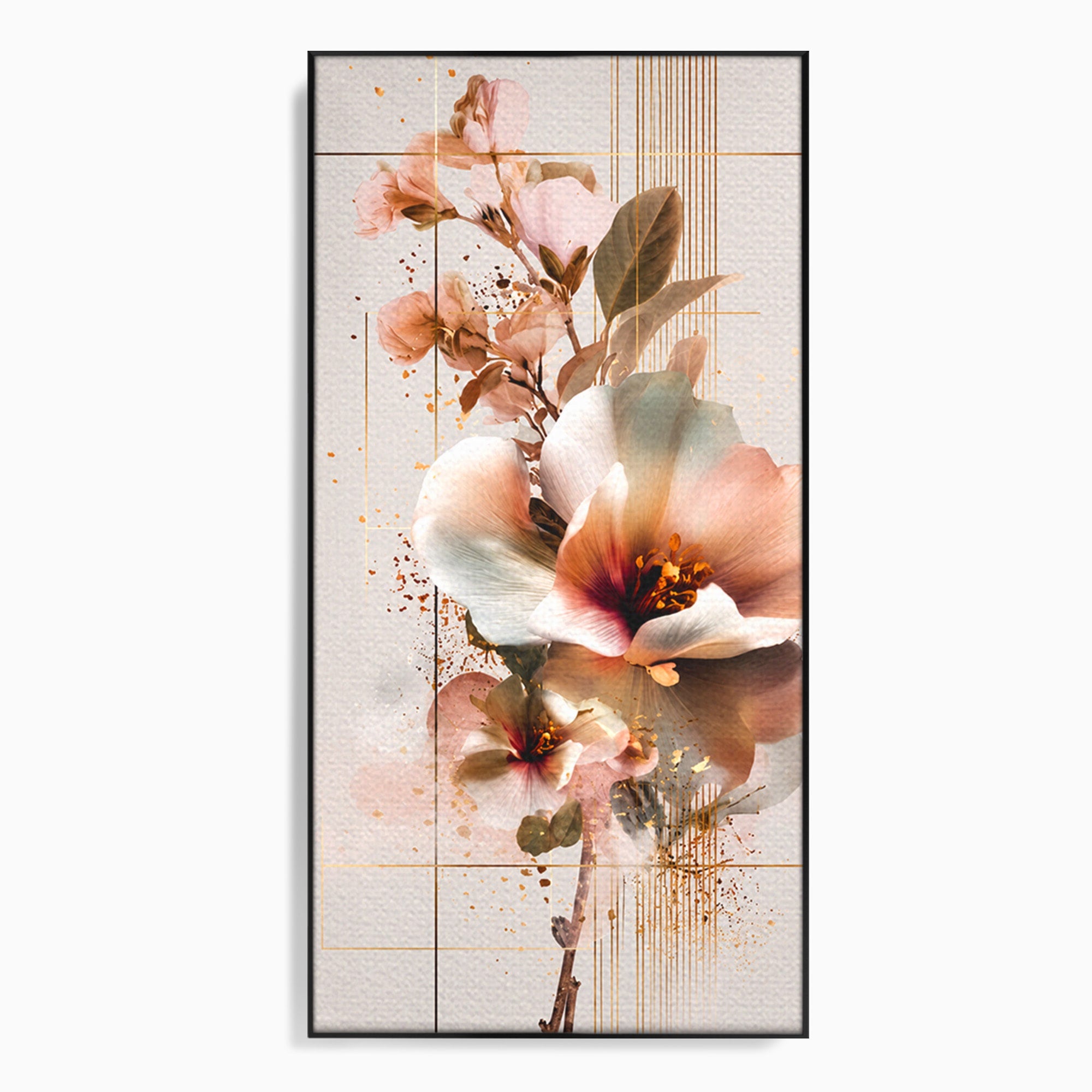 Tablou Canvas Premium LuxCanva® A1787, Flori Delicate, Flori, Natura, Abstract, Eleganta, Living, Culori Vibrante