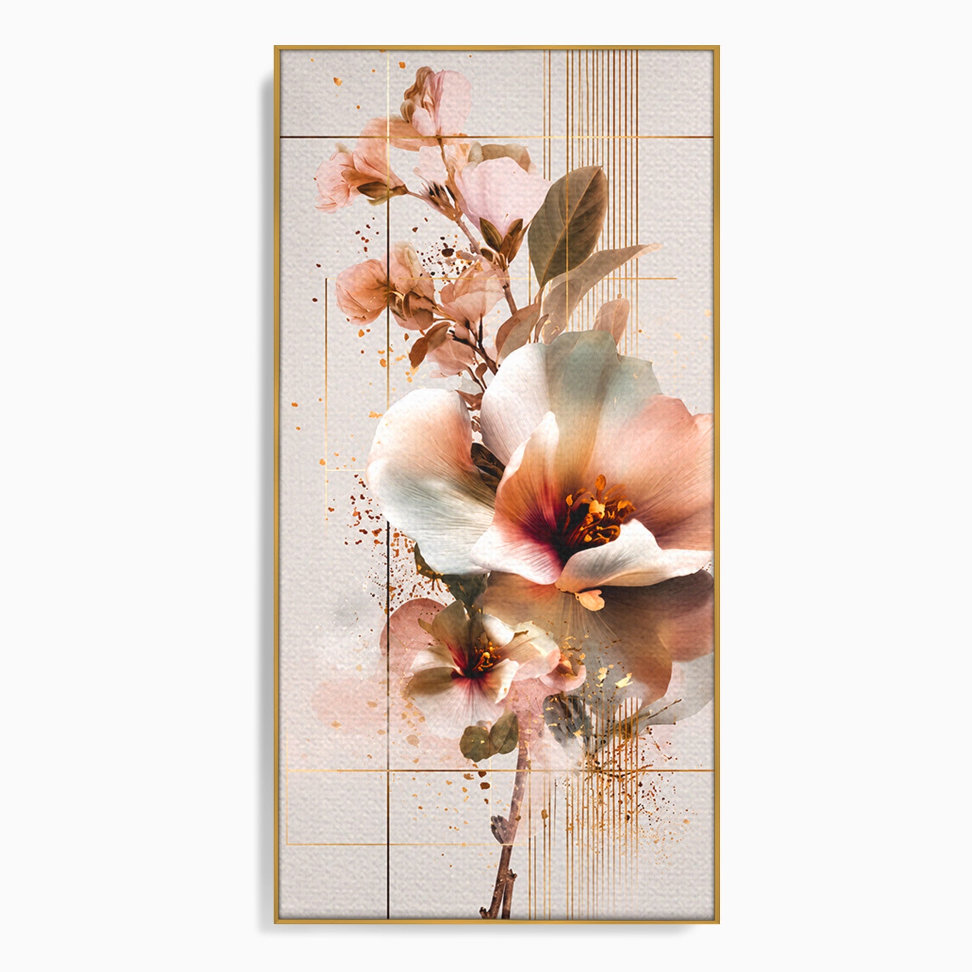 Tablou Canvas Premium LuxCanva® A1787, Flori Delicate, Flori, Natura, Abstract, Eleganta, Living, Culori Vibrante