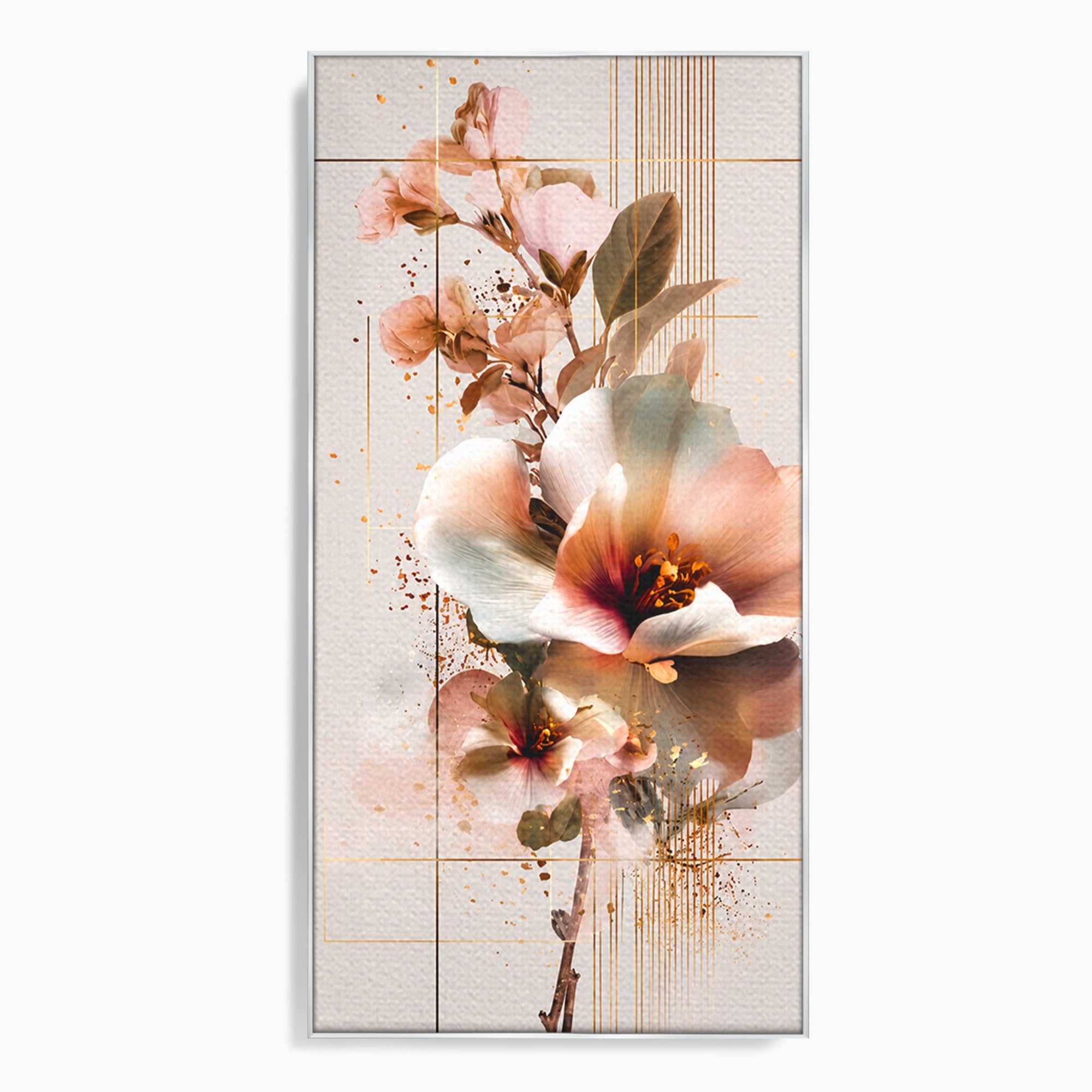 Tablou Canvas Premium LuxCanva® A1787, Flori Delicate, Flori, Natura, Abstract, Eleganta, Living, Culori Vibrante