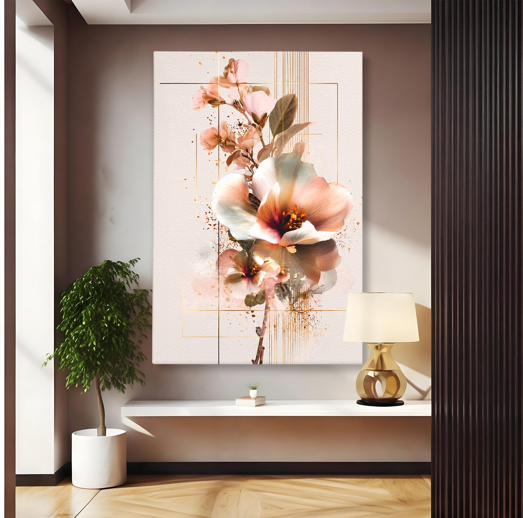 Tablou Canvas Premium LuxCanva® A1787, Flori Delicate, Flori, Natura, Abstract, Eleganta, Living, Culori Vibrante