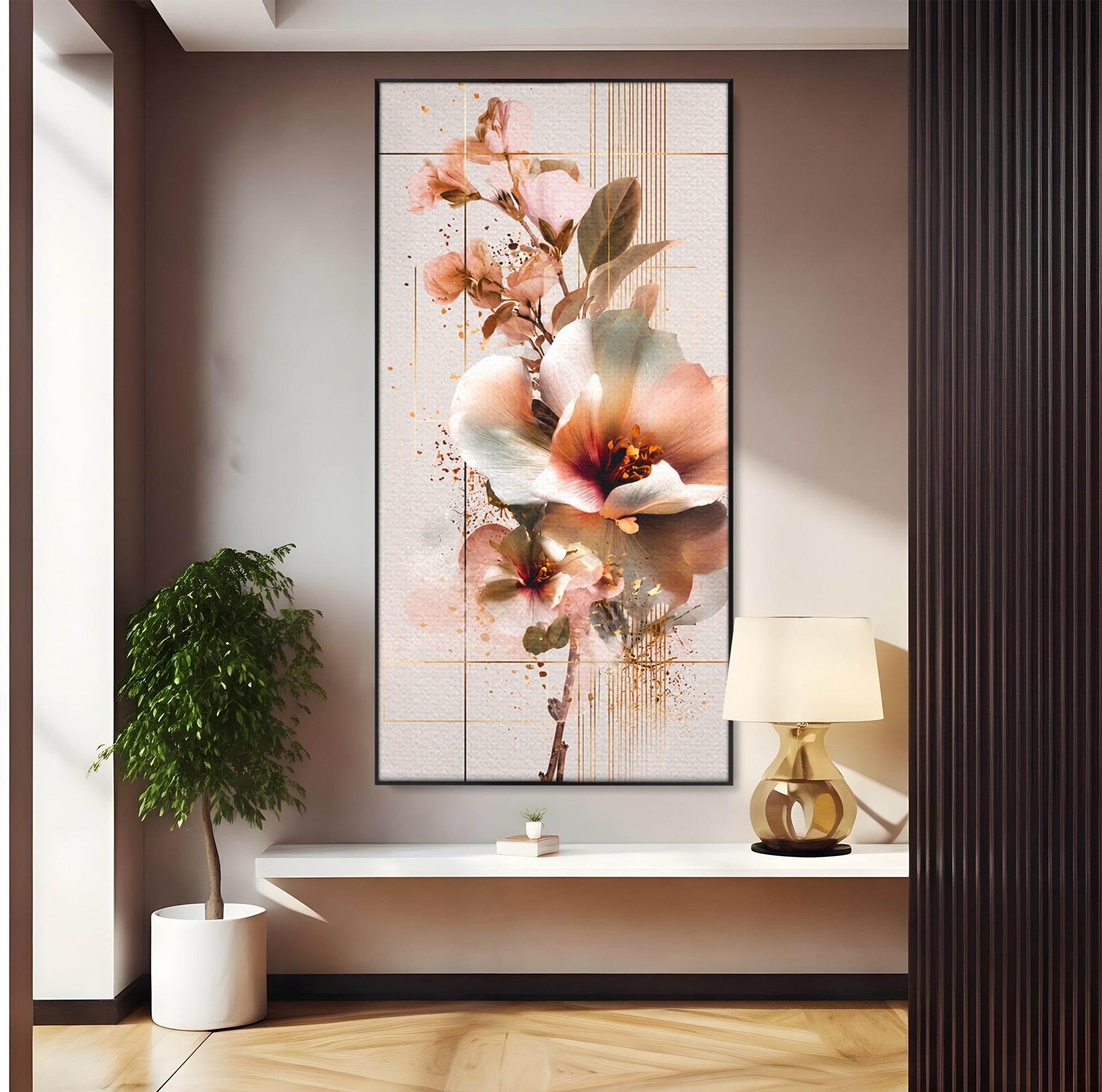 Tablou Canvas Premium LuxCanva® A1787, Flori Delicate, Flori, Natura, Abstract, Eleganta, Living, Culori Vibrante