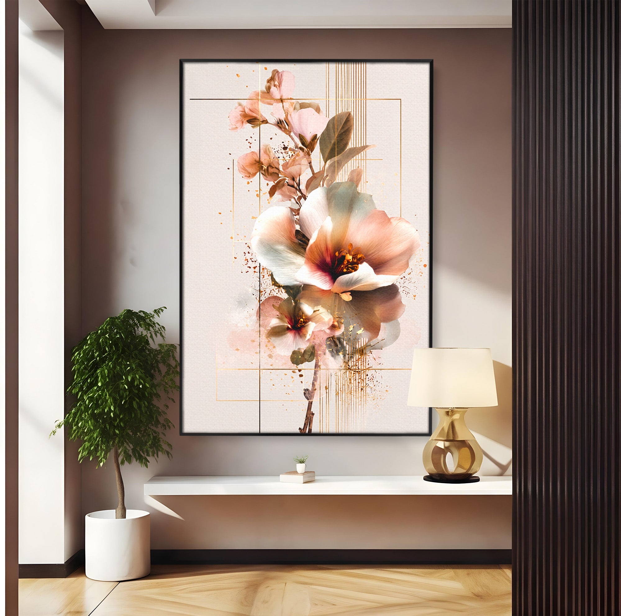 Tablou Canvas Premium LuxCanva® A1787, Flori Delicate, Flori, Natura, Abstract, Eleganta, Living, Culori Vibrante