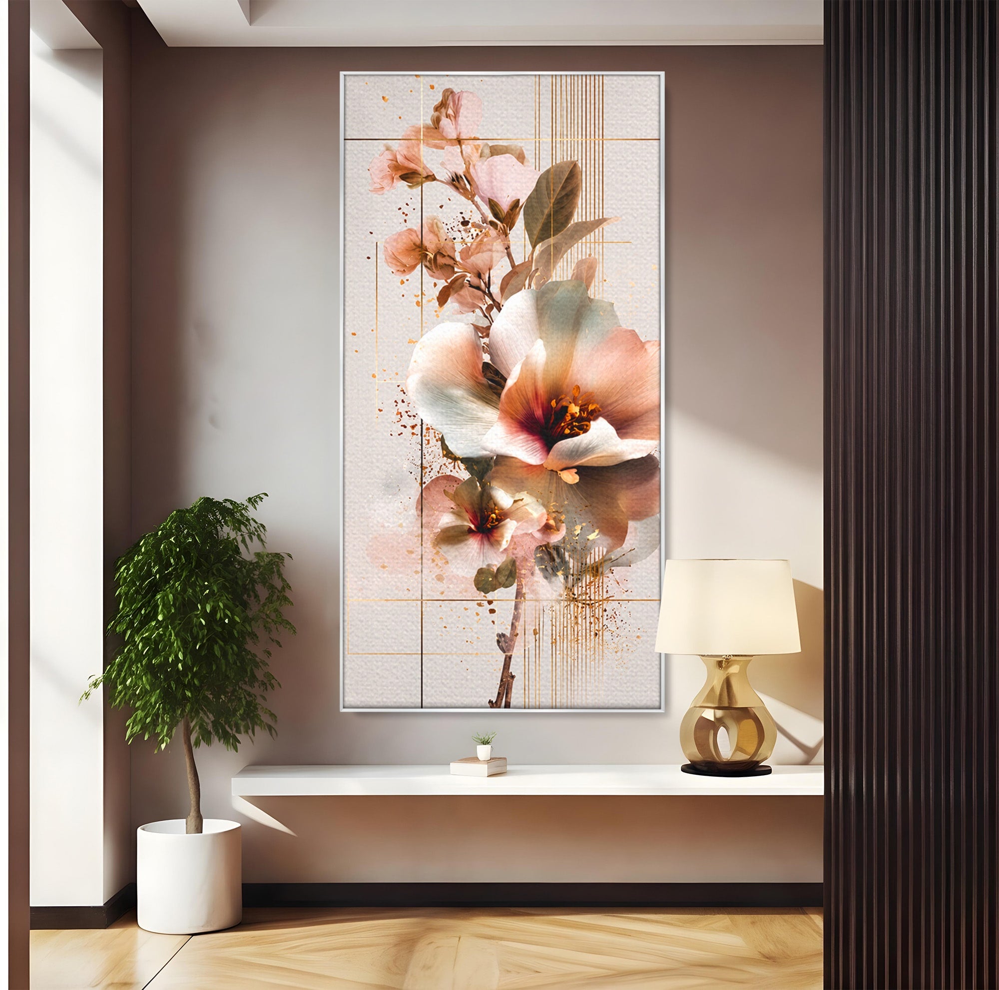 Tablou Canvas Premium LuxCanva® A1787, Flori Delicate, Flori, Natura, Abstract, Eleganta, Living, Culori Vibrante
