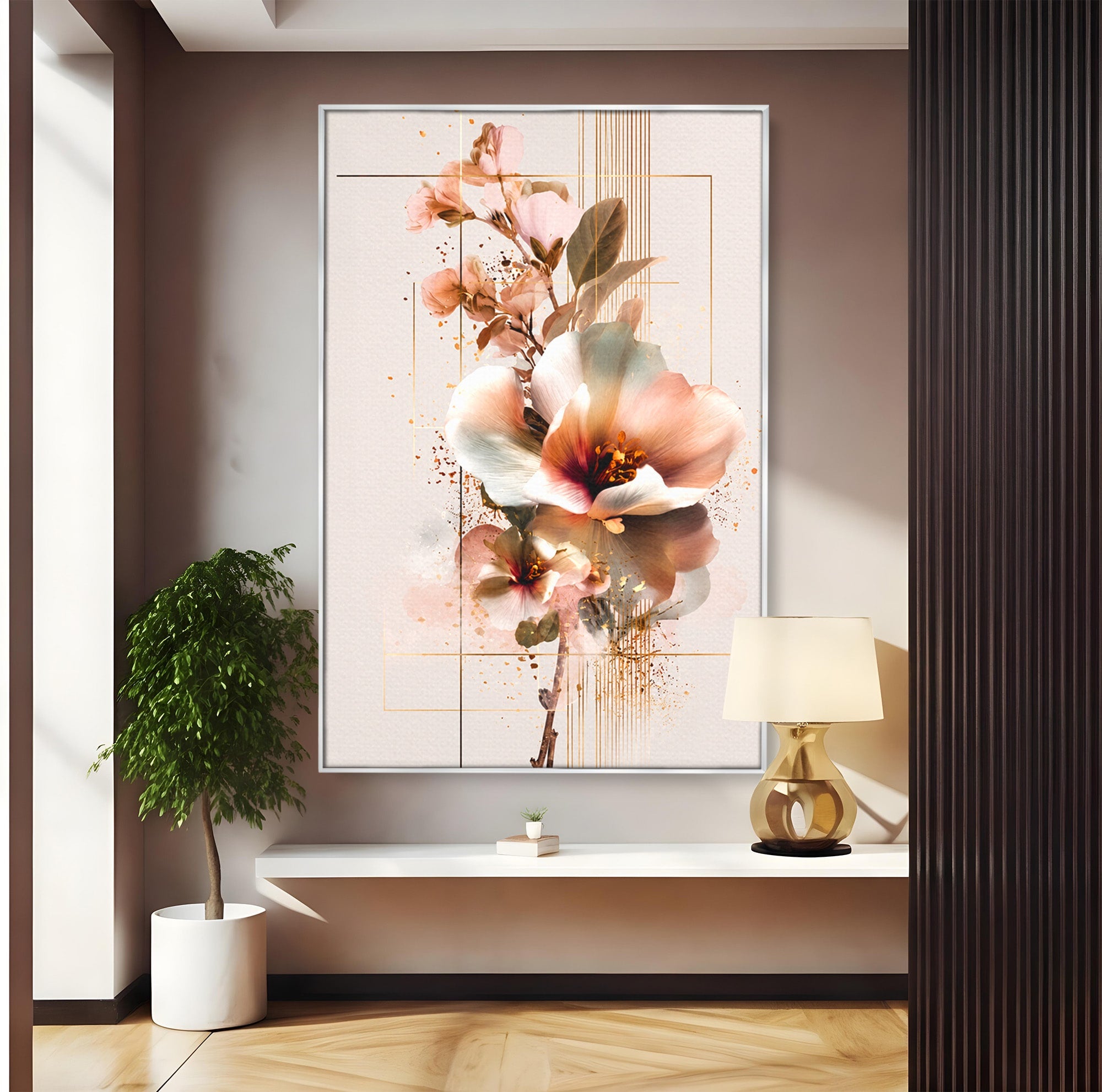 Tablou Canvas Premium LuxCanva® A1787, Flori Delicate, Flori, Natura, Abstract, Eleganta, Living, Culori Vibrante