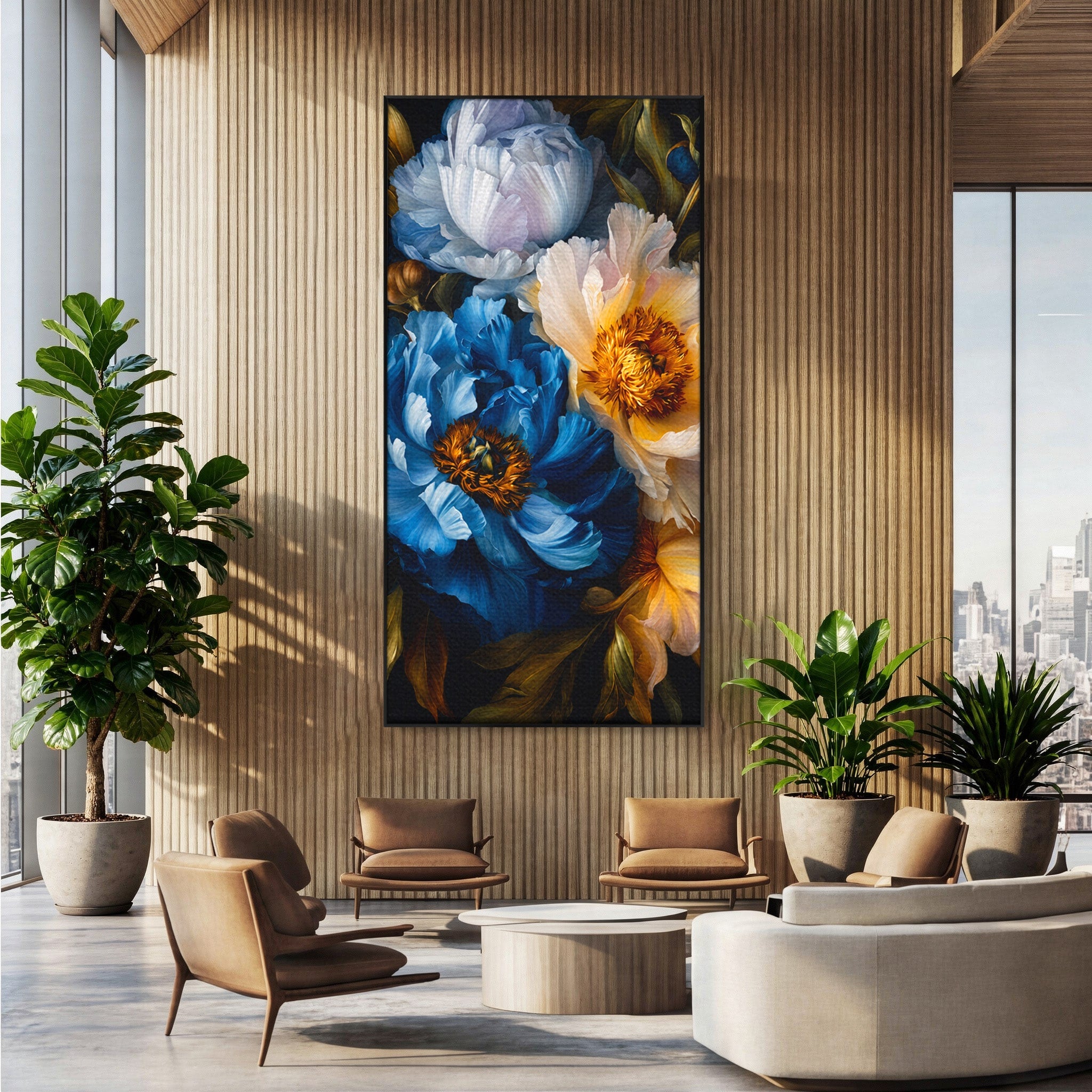Tablou Canvas Premium LuxCanva® A1788, Buchet De Pivonii, Pivonii, Flori, Natura, Eleganta, Living, Culori Vibrante