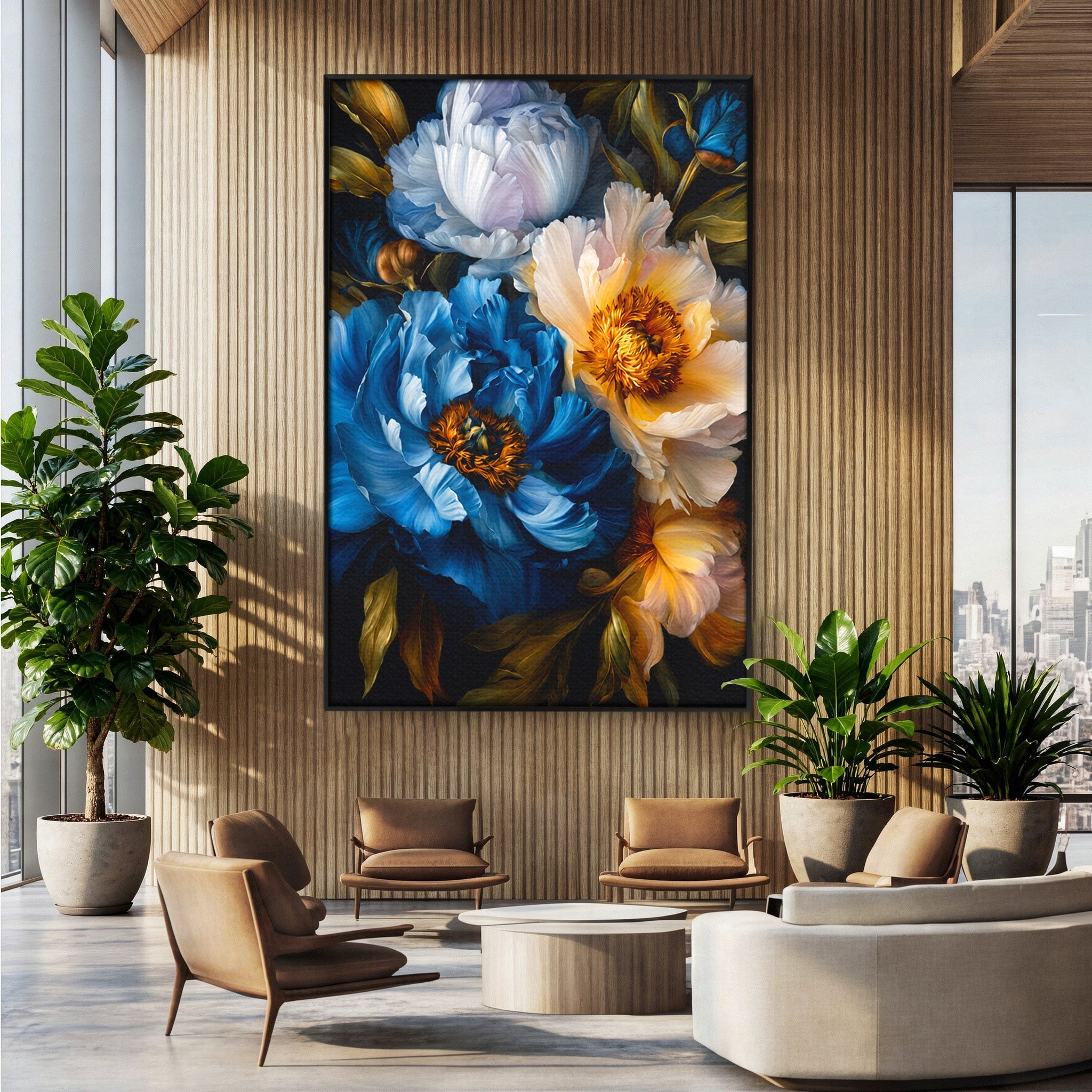 Tablou Canvas Premium LuxCanva® A1788, Buchet De Pivonii, Pivonii, Flori, Natura, Eleganta, Living, Culori Vibrante