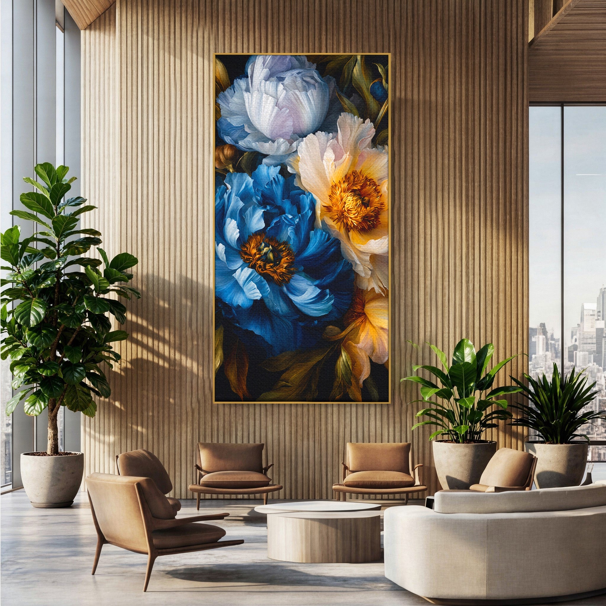 Tablou Canvas Premium LuxCanva® A1788, Buchet De Pivonii, Pivonii, Flori, Natura, Eleganta, Living, Culori Vibrante
