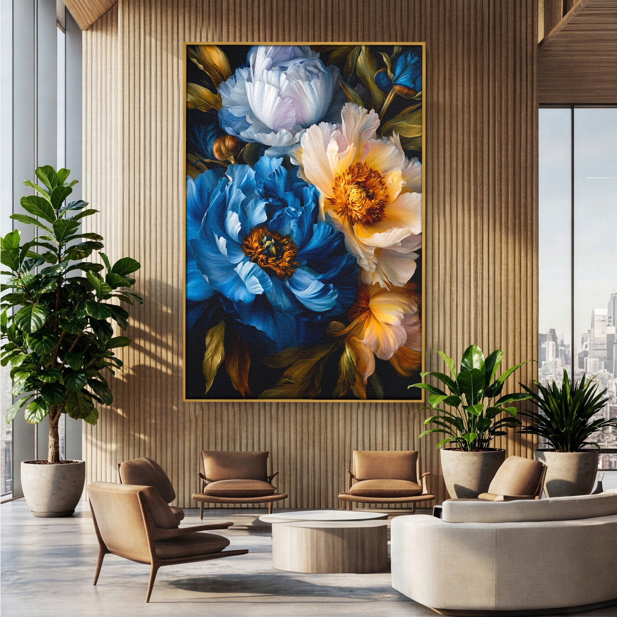 Tablou Canvas Premium LuxCanva® A1788, Buchet De Pivonii, Pivonii, Flori, Natura, Eleganta, Living, Culori Vibrante