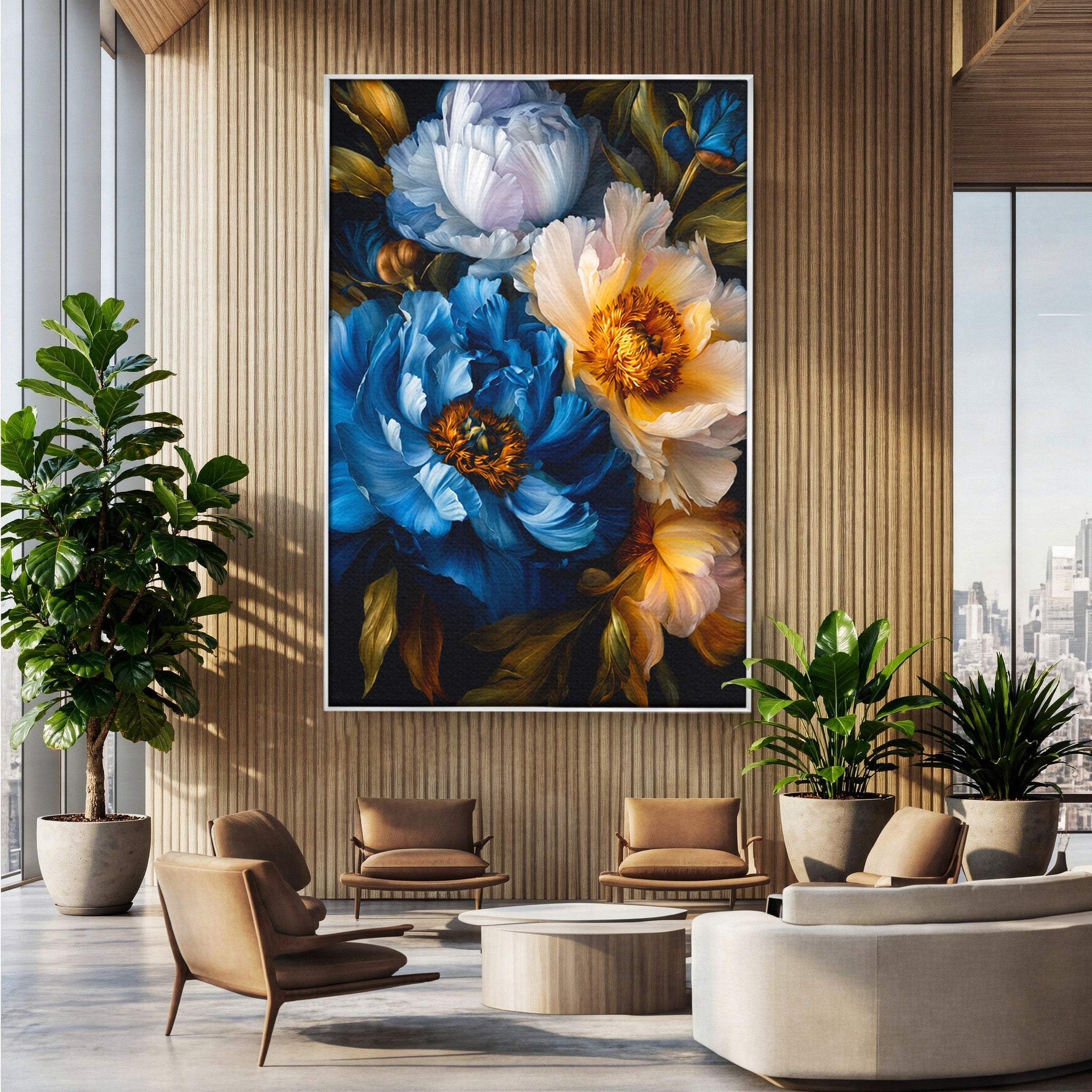 Tablou Canvas Premium LuxCanva® A1788, Buchet De Pivonii, Pivonii, Flori, Natura, Eleganta, Living, Culori Vibrante