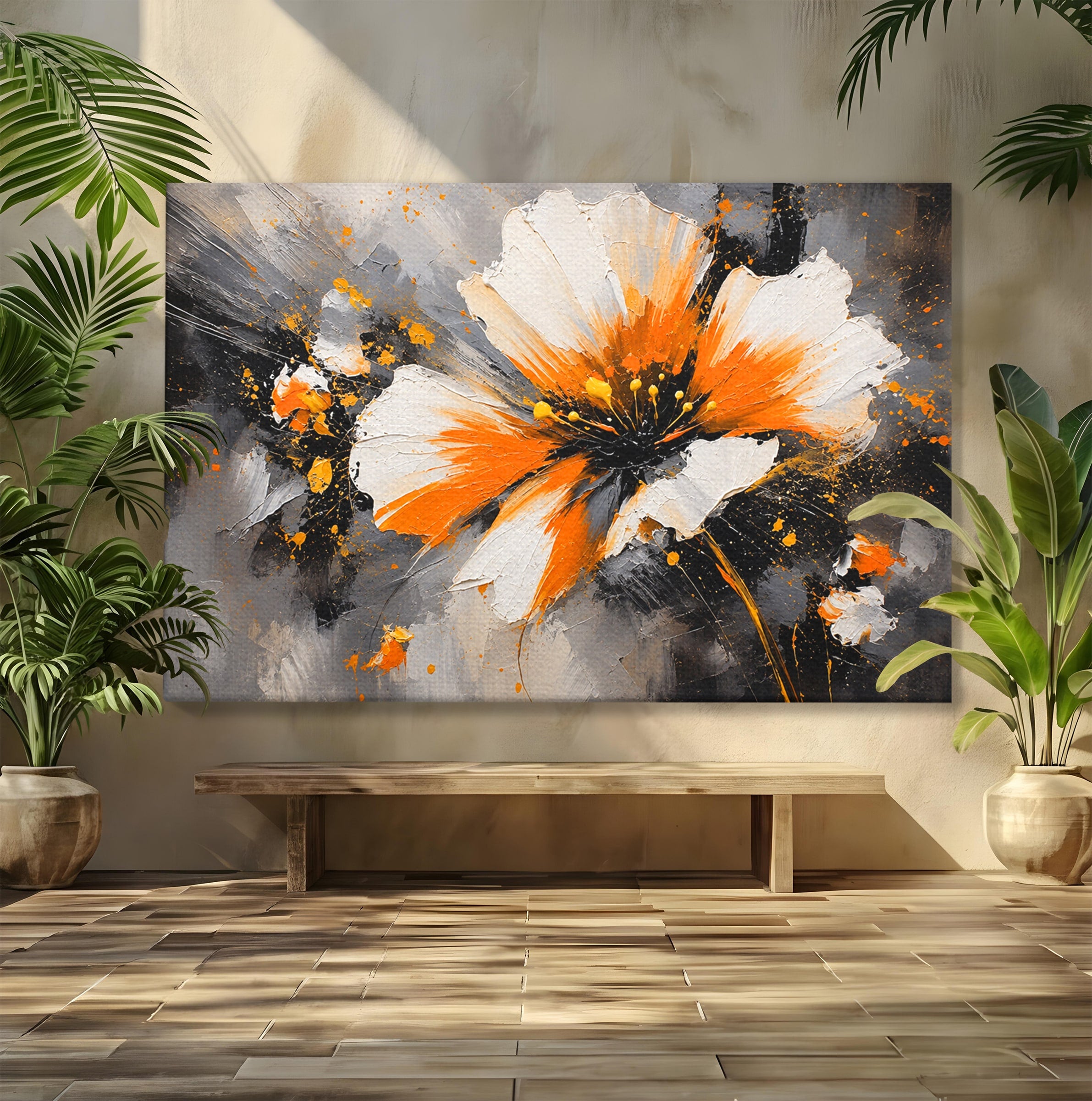 Tablou Canvas Premium LuxCanva® A1789, Floare Abstracta, Floare, Abstract, Arta Moderna, Living, Dormitor, Culori Vibrante