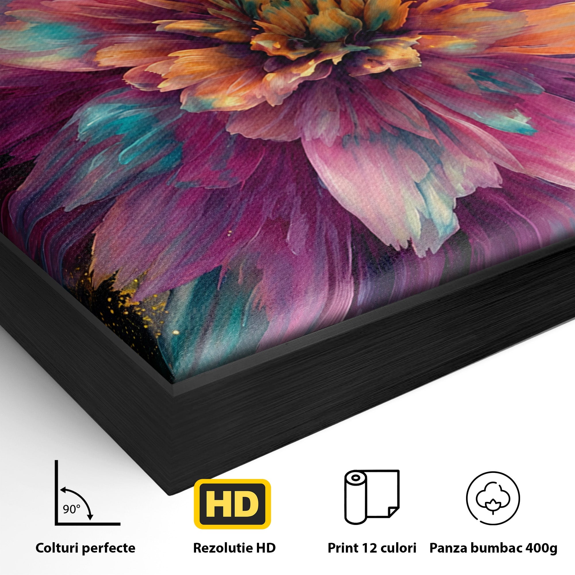 Tablou Canvas Premium LuxCanva® A1790, Floare Cosmica, Floare, Abstract, Natura, Living, Dormitor, Culori Vibrante