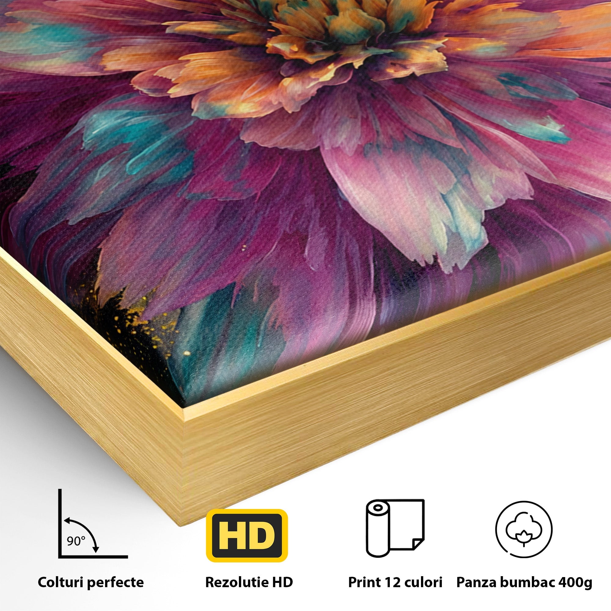 Tablou Canvas Premium LuxCanva® A1790, Floare Cosmica, Floare, Abstract, Natura, Living, Dormitor, Culori Vibrante
