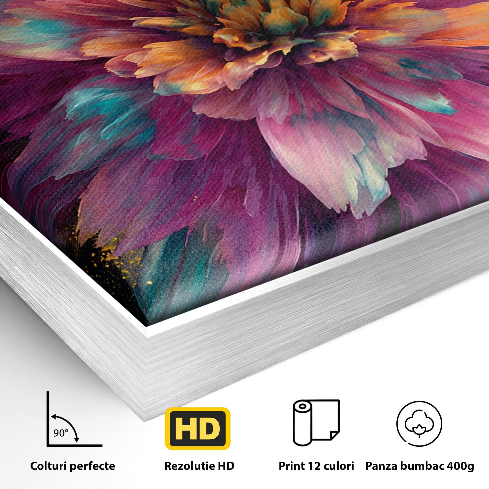 Tablou Canvas Premium LuxCanva® A1790, Floare Cosmica, Floare, Abstract, Natura, Living, Dormitor, Culori Vibrante