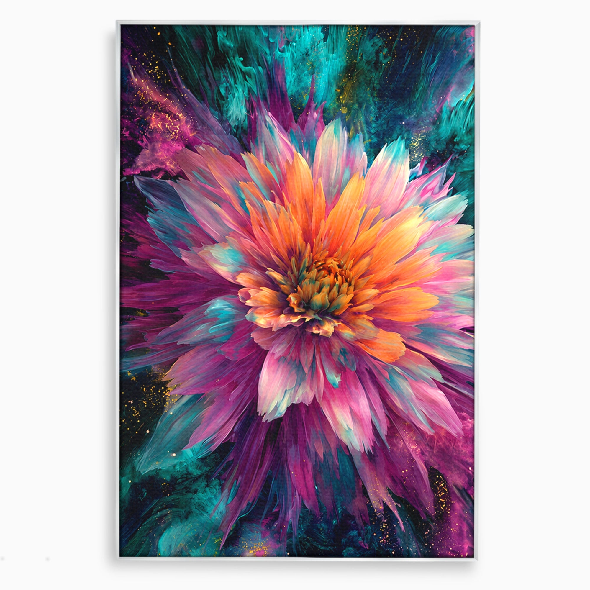 Tablou Canvas Premium LuxCanva® A1790, Floare Cosmica, Floare, Abstract, Natura, Living, Dormitor, Culori Vibrante