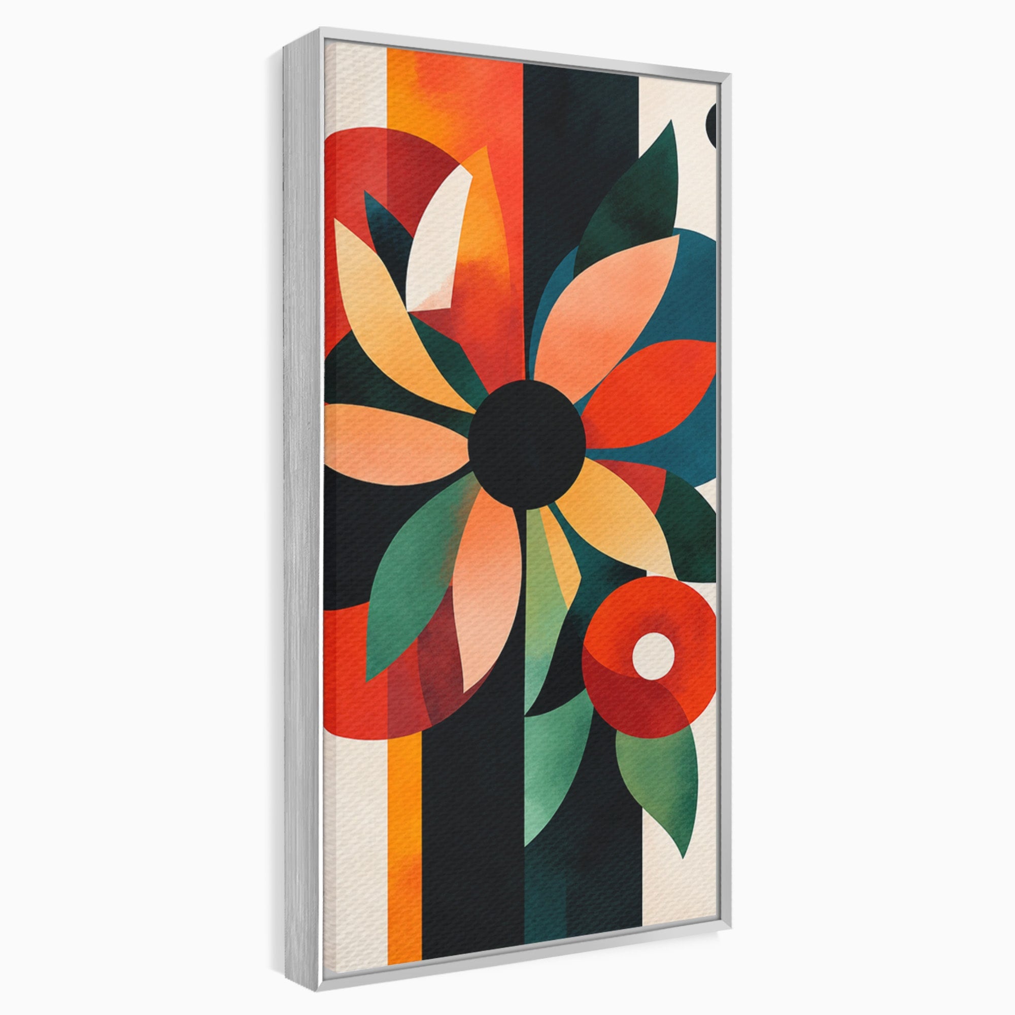Tablou Canvas Premium LuxCanva® A1791, Floare Abstracta Geometrica, Floare, Abstract, Geometric, Modern, Living, Culori Vibrante