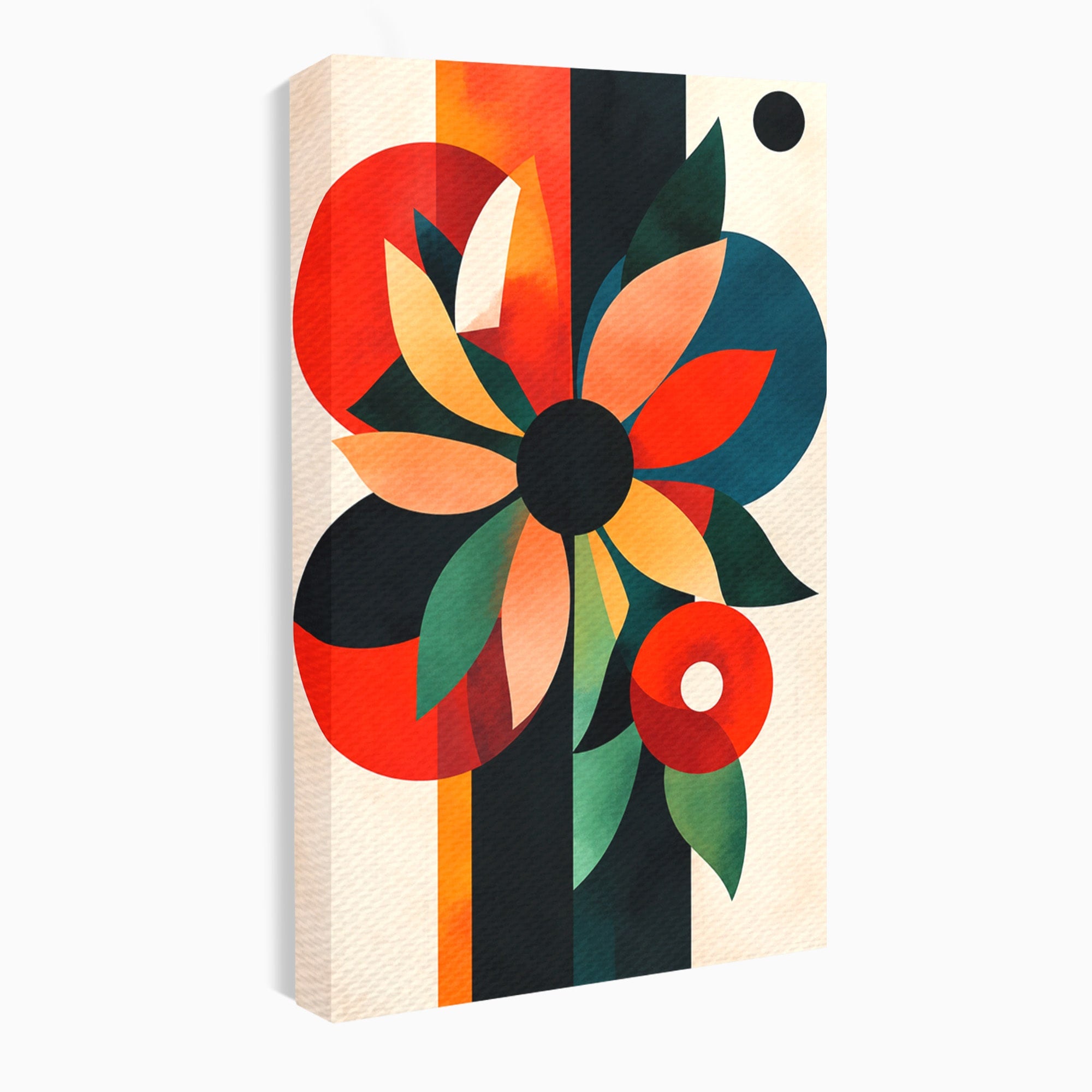 Tablou Canvas Premium LuxCanva® A1791, Floare Abstracta Geometrica, Floare, Abstract, Geometric, Modern, Living, Culori Vibrante