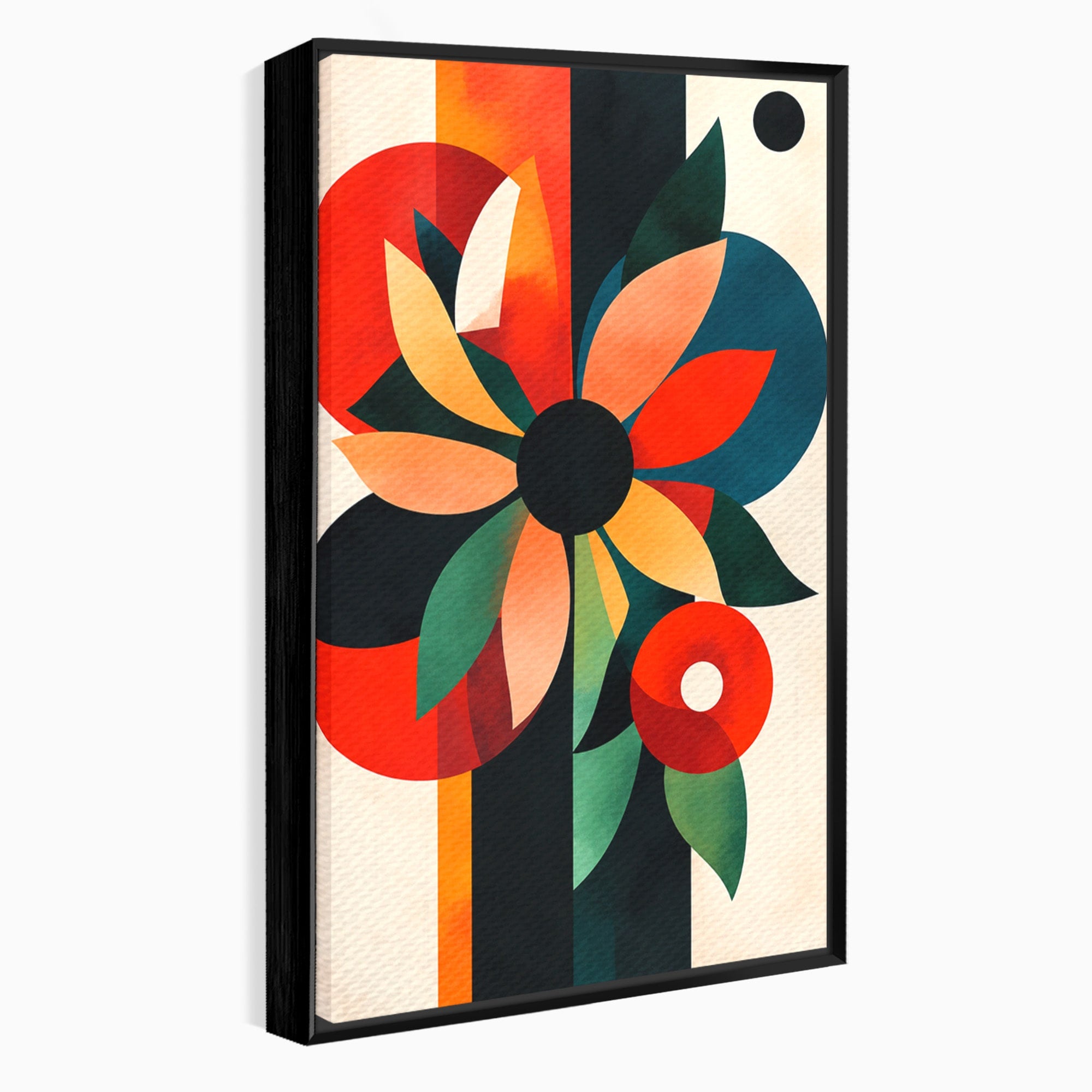 Tablou Canvas Premium LuxCanva® A1791, Floare Abstracta Geometrica, Floare, Abstract, Geometric, Modern, Living, Culori Vibrante