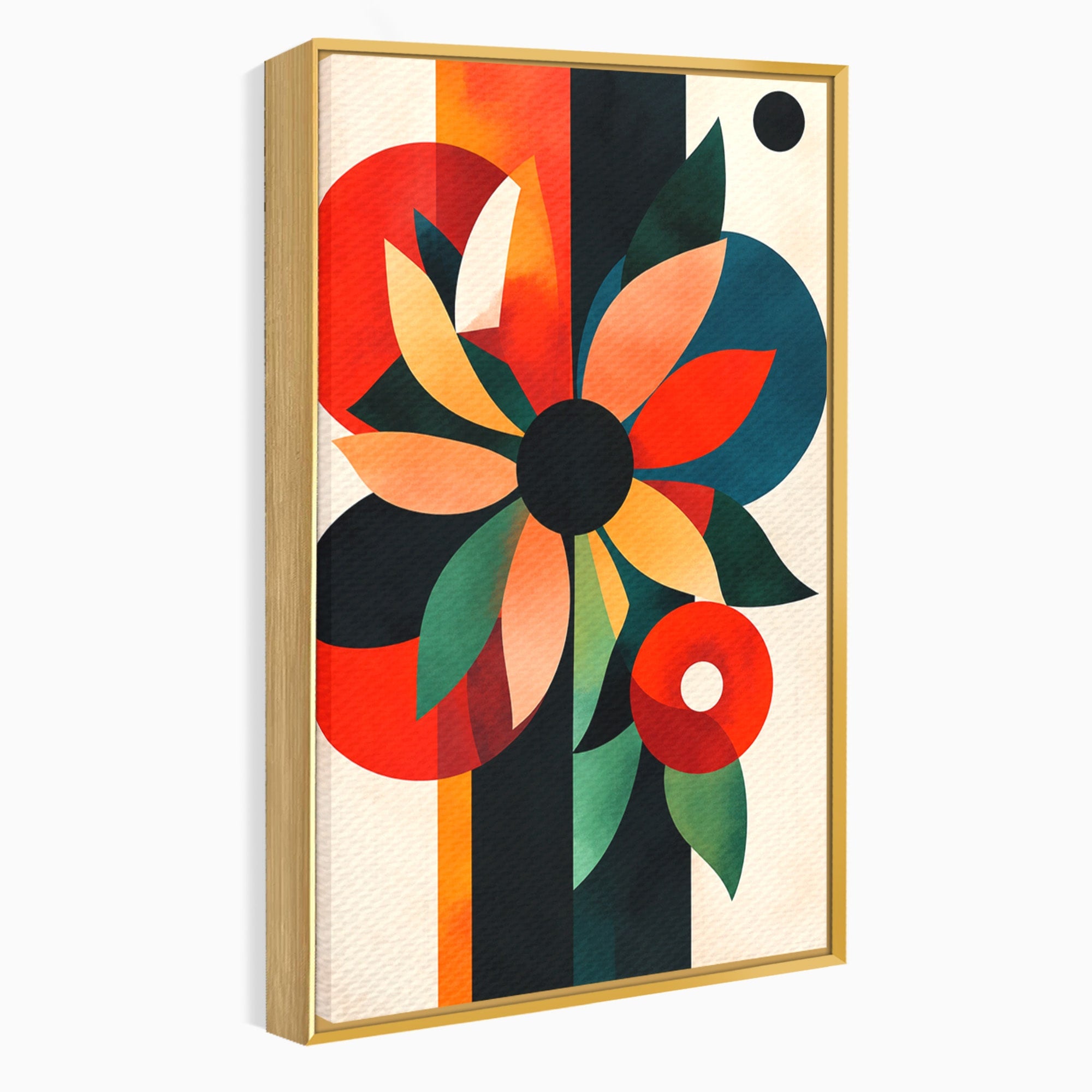 Tablou Canvas Premium LuxCanva® A1791, Floare Abstracta Geometrica, Floare, Abstract, Geometric, Modern, Living, Culori Vibrante