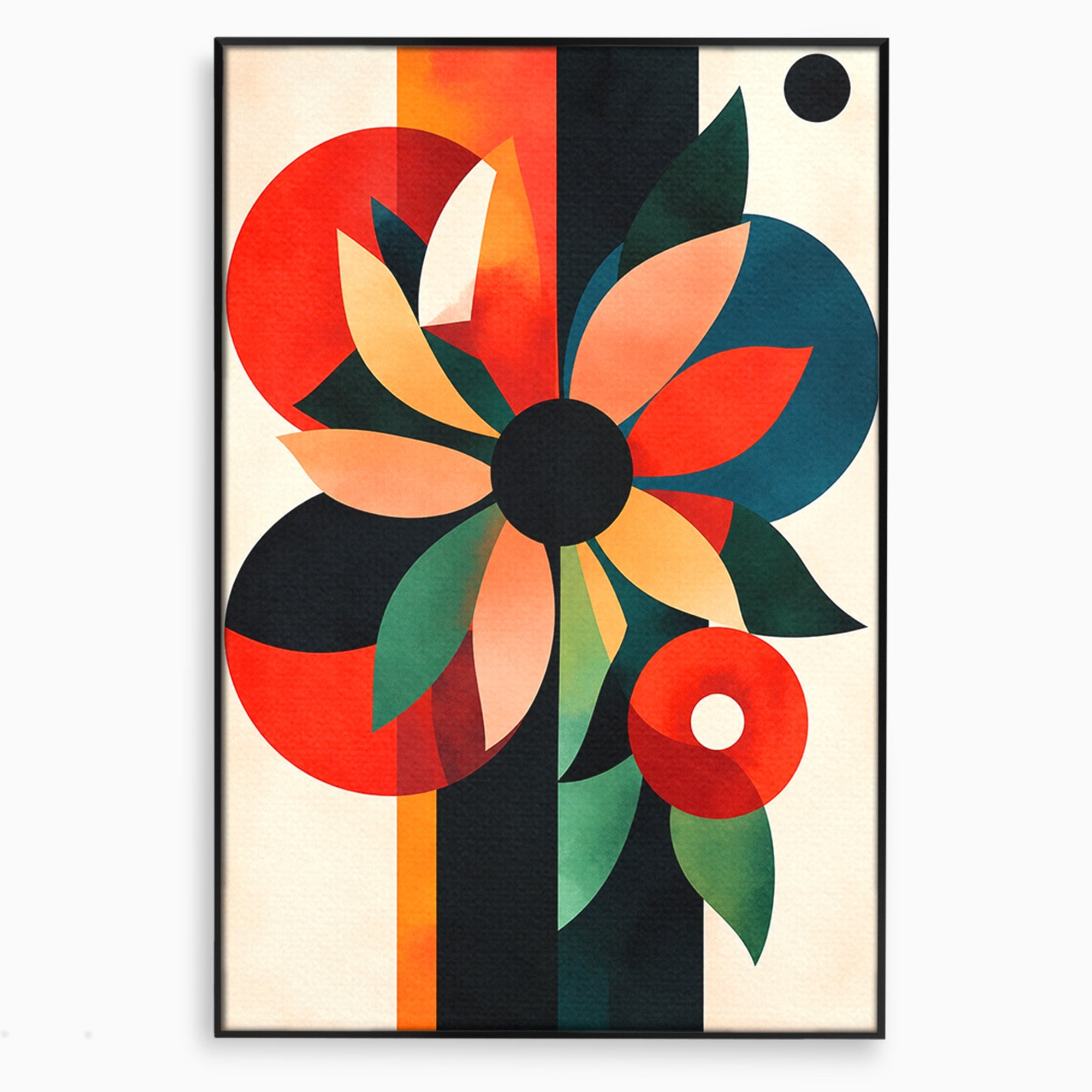 Tablou Canvas Premium LuxCanva® A1791, Floare Abstracta Geometrica, Floare, Abstract, Geometric, Modern, Living, Culori Vibrante