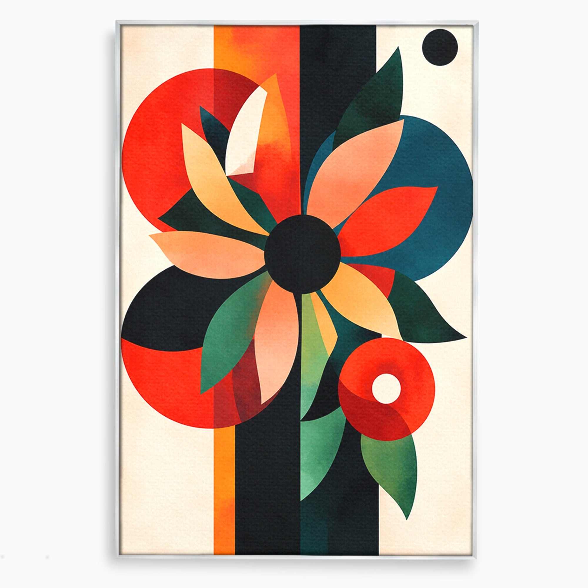 Tablou Canvas Premium LuxCanva® A1791, Floare Abstracta Geometrica, Floare, Abstract, Geometric, Modern, Living, Culori Vibrante