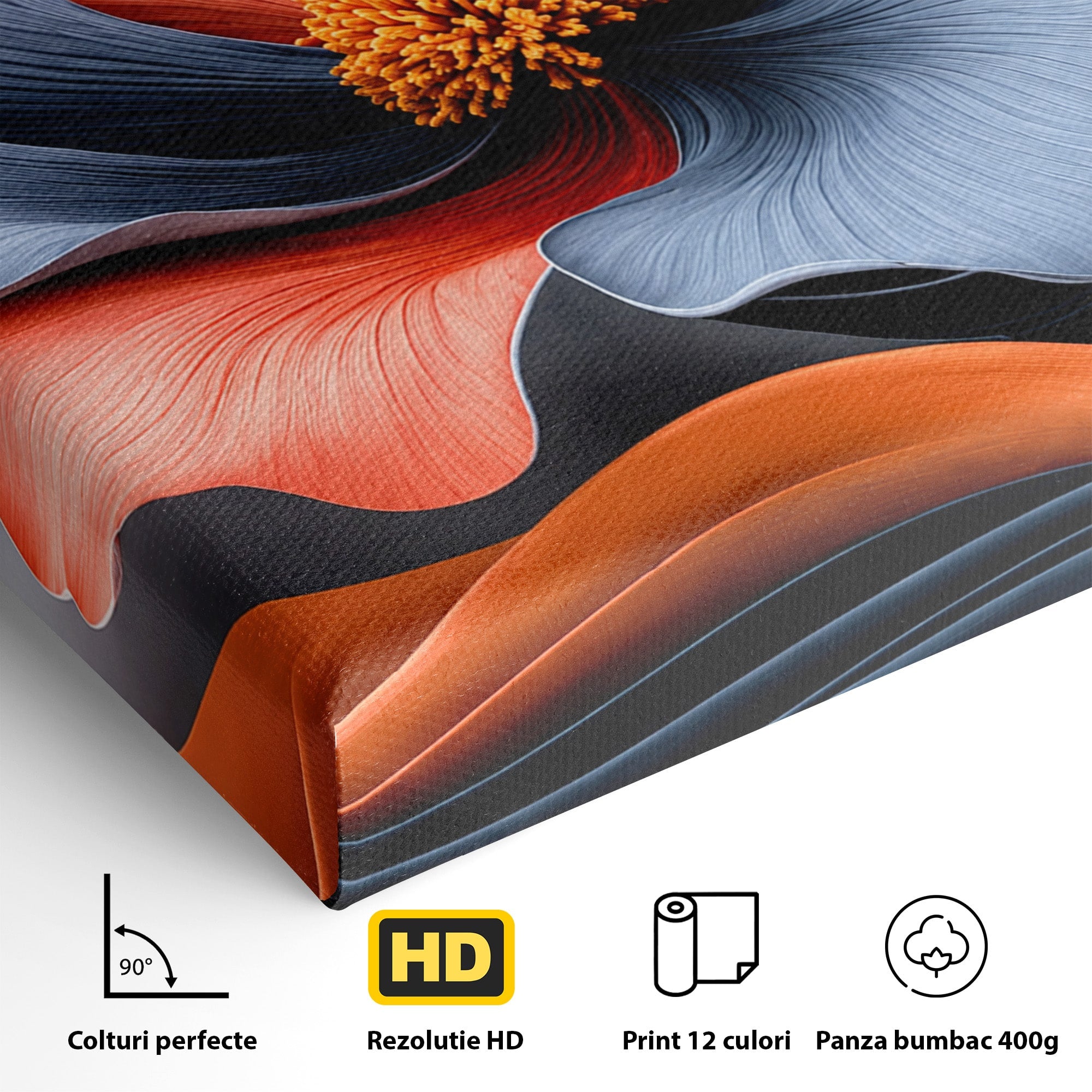 Tablou Canvas Premium LuxCanva® A1792, Floare Abstracta, Floare, Abstract, Modern, Dormitor, Living, Culori Vibrante
