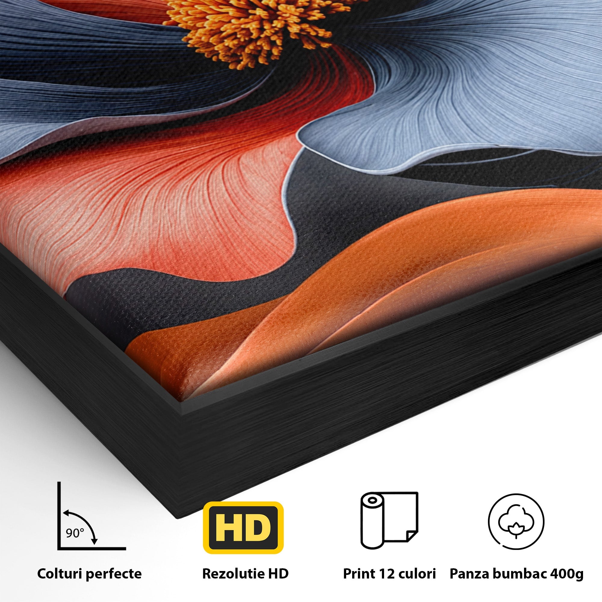 Tablou Canvas Premium LuxCanva® A1792, Floare Abstracta, Floare, Abstract, Modern, Dormitor, Living, Culori Vibrante