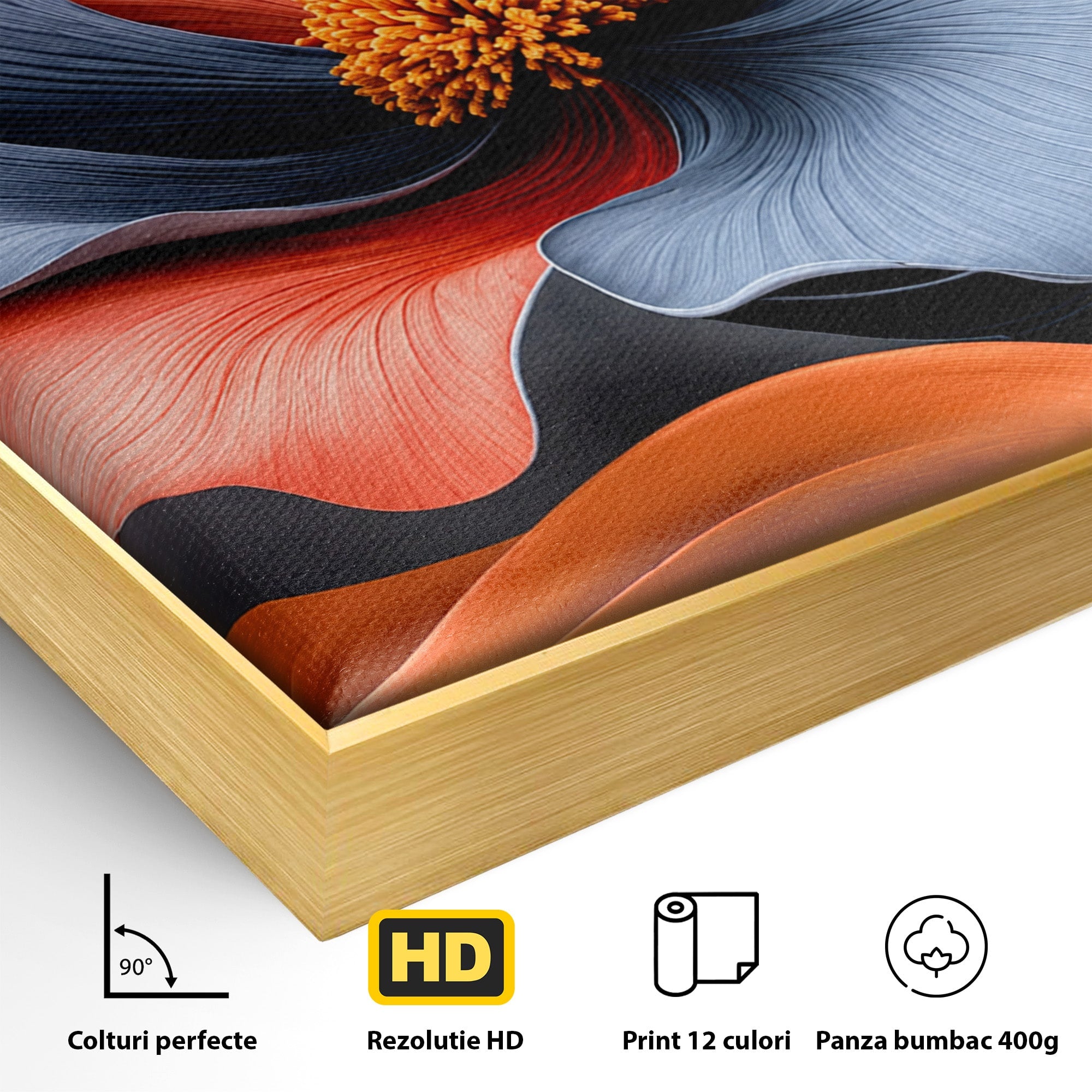 Tablou Canvas Premium LuxCanva® A1792, Floare Abstracta, Floare, Abstract, Modern, Dormitor, Living, Culori Vibrante