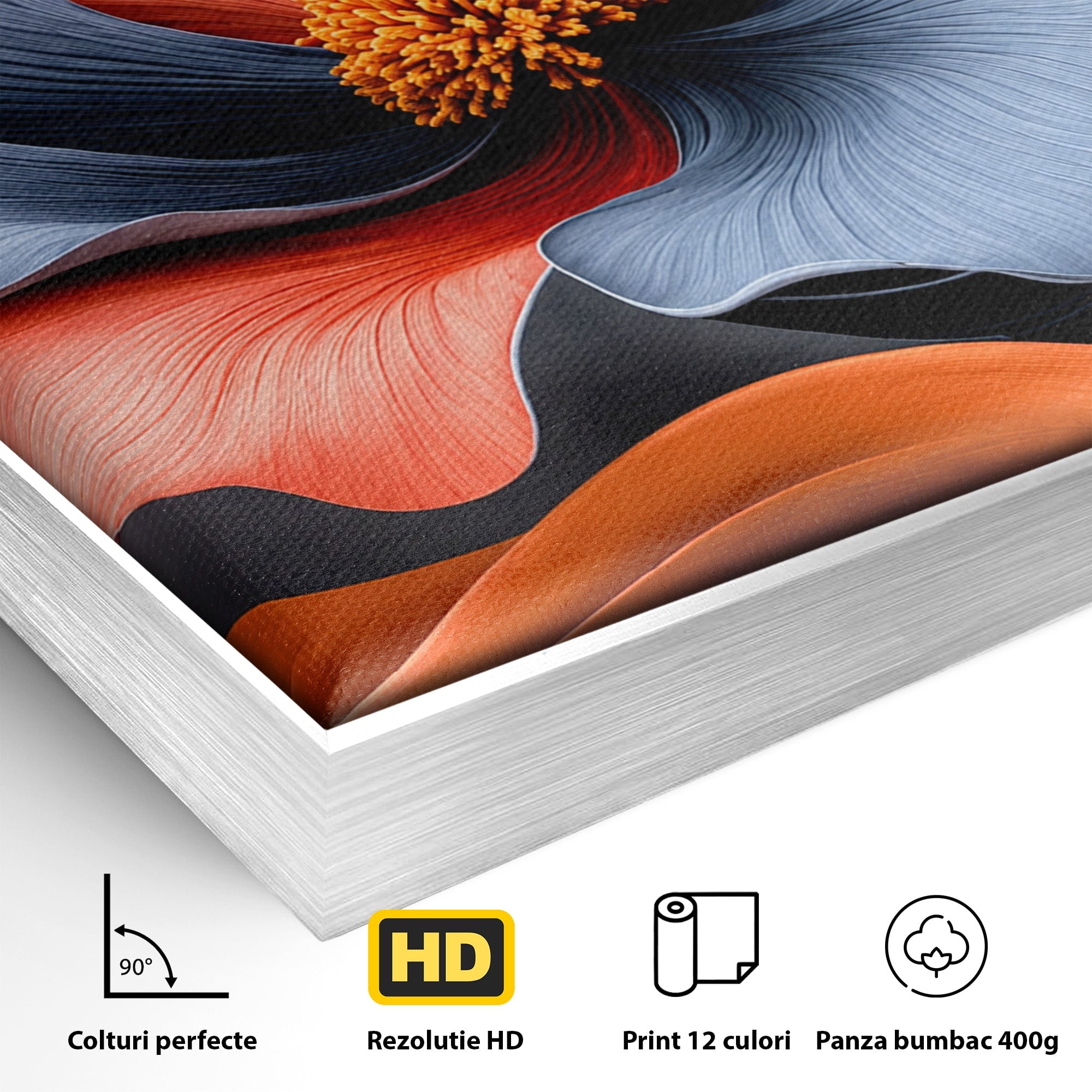 Tablou Canvas Premium LuxCanva® A1792, Floare Abstracta, Floare, Abstract, Modern, Dormitor, Living, Culori Vibrante