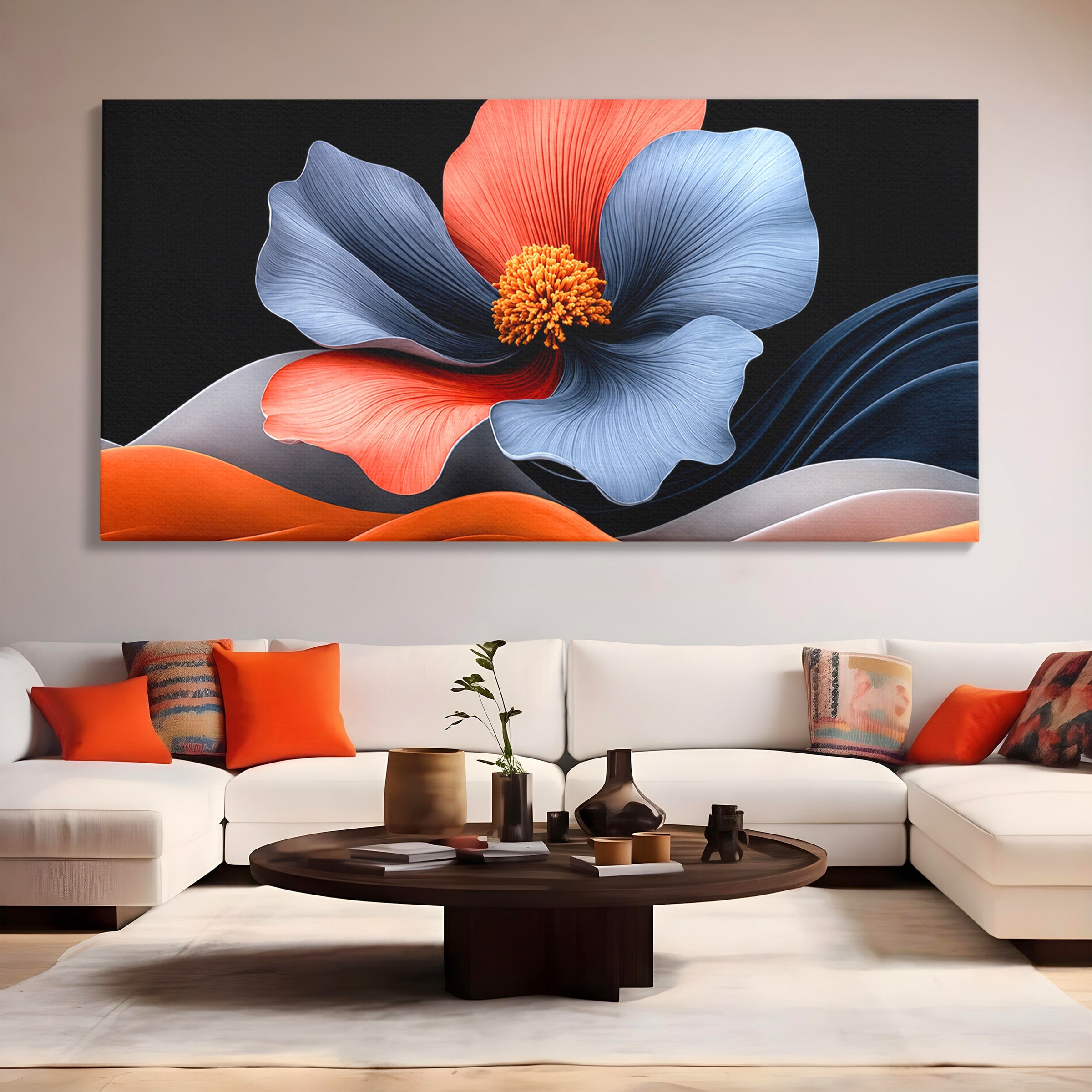 Tablou Canvas Premium LuxCanva® A1792, Floare Abstracta, Floare, Abstract, Modern, Dormitor, Living, Culori Vibrante