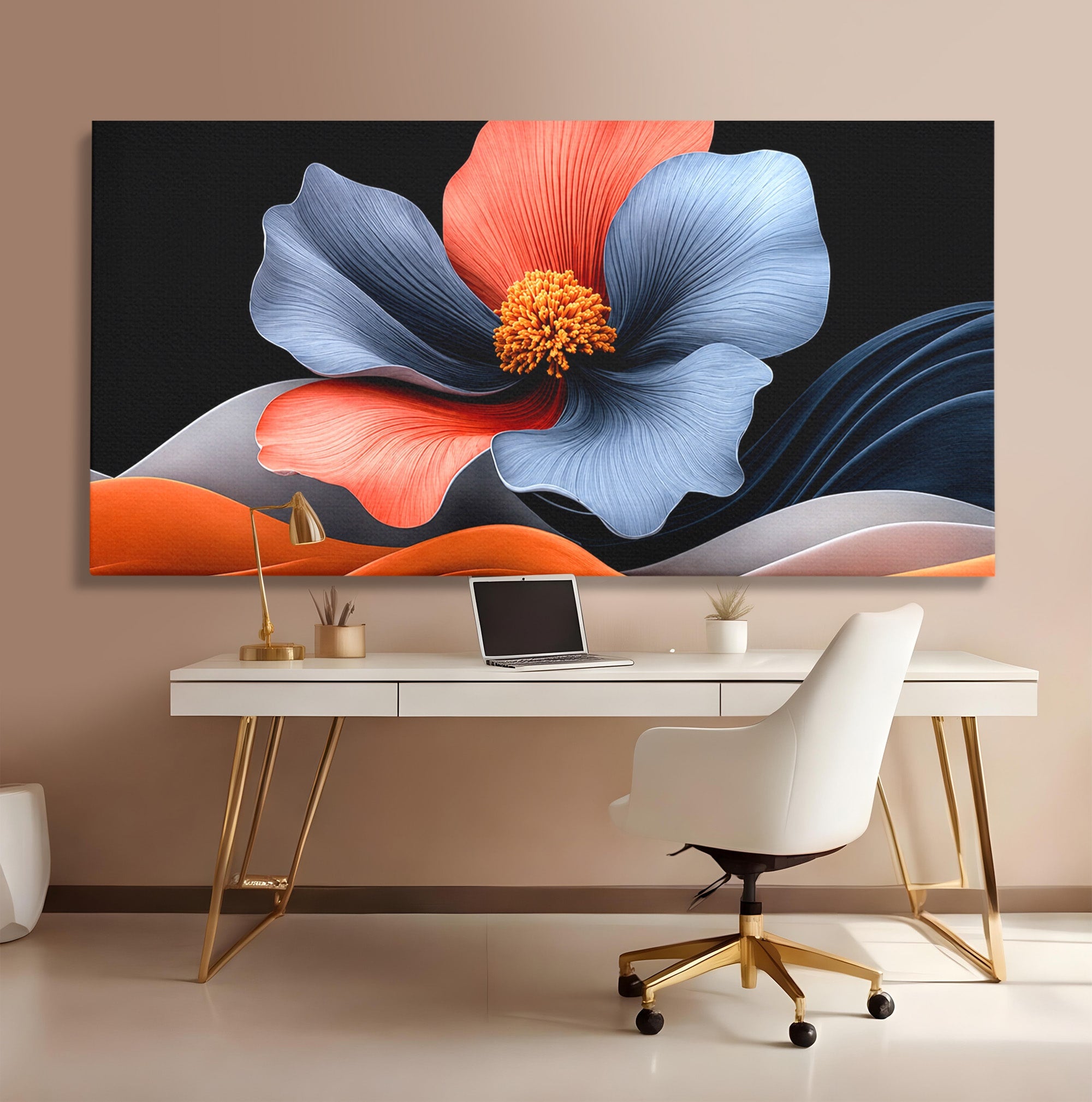 Tablou Canvas Premium LuxCanva® A1792, Floare Abstracta, Floare, Abstract, Modern, Dormitor, Living, Culori Vibrante