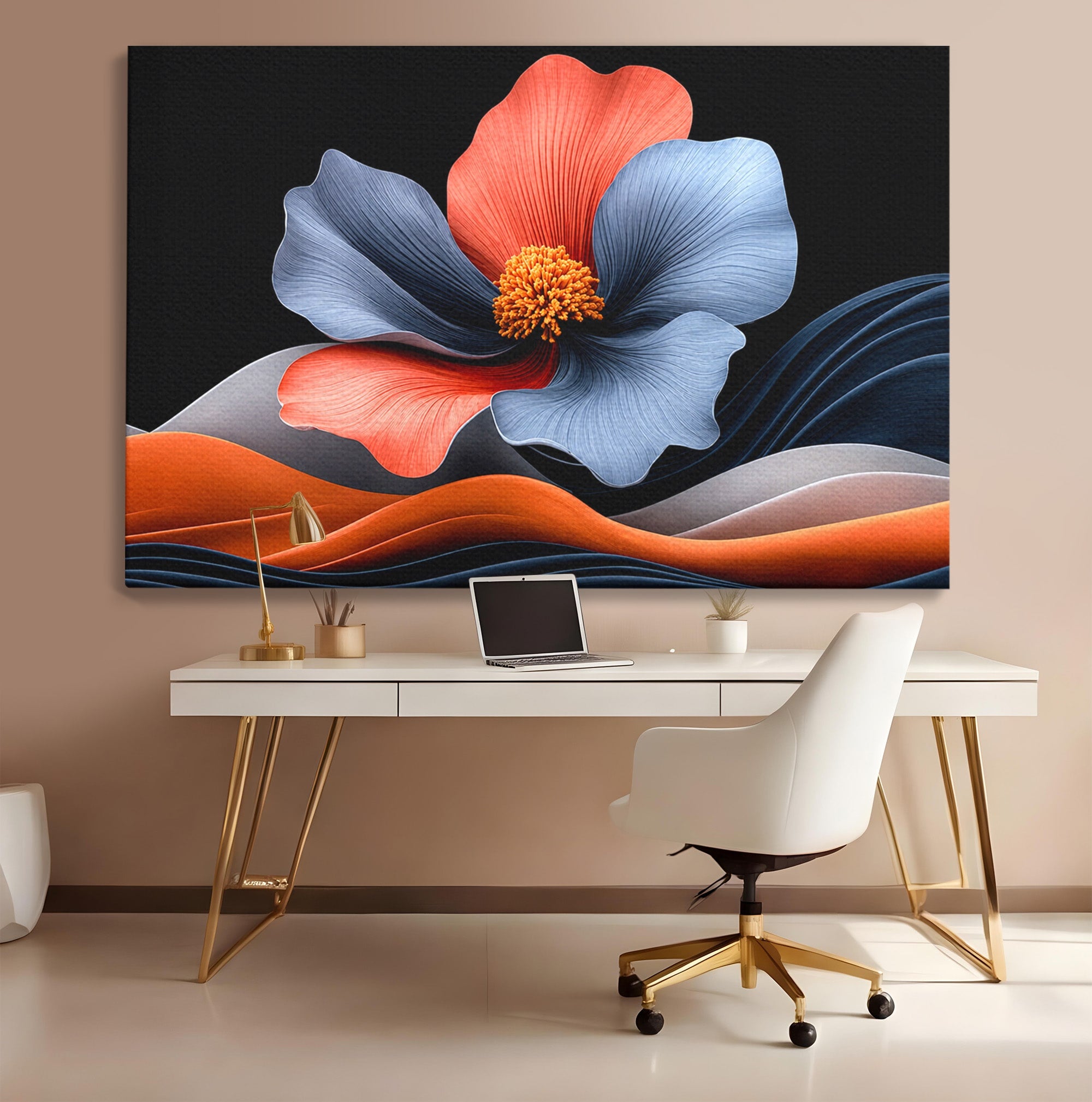 Tablou Canvas Premium LuxCanva® A1792, Floare Abstracta, Floare, Abstract, Modern, Dormitor, Living, Culori Vibrante