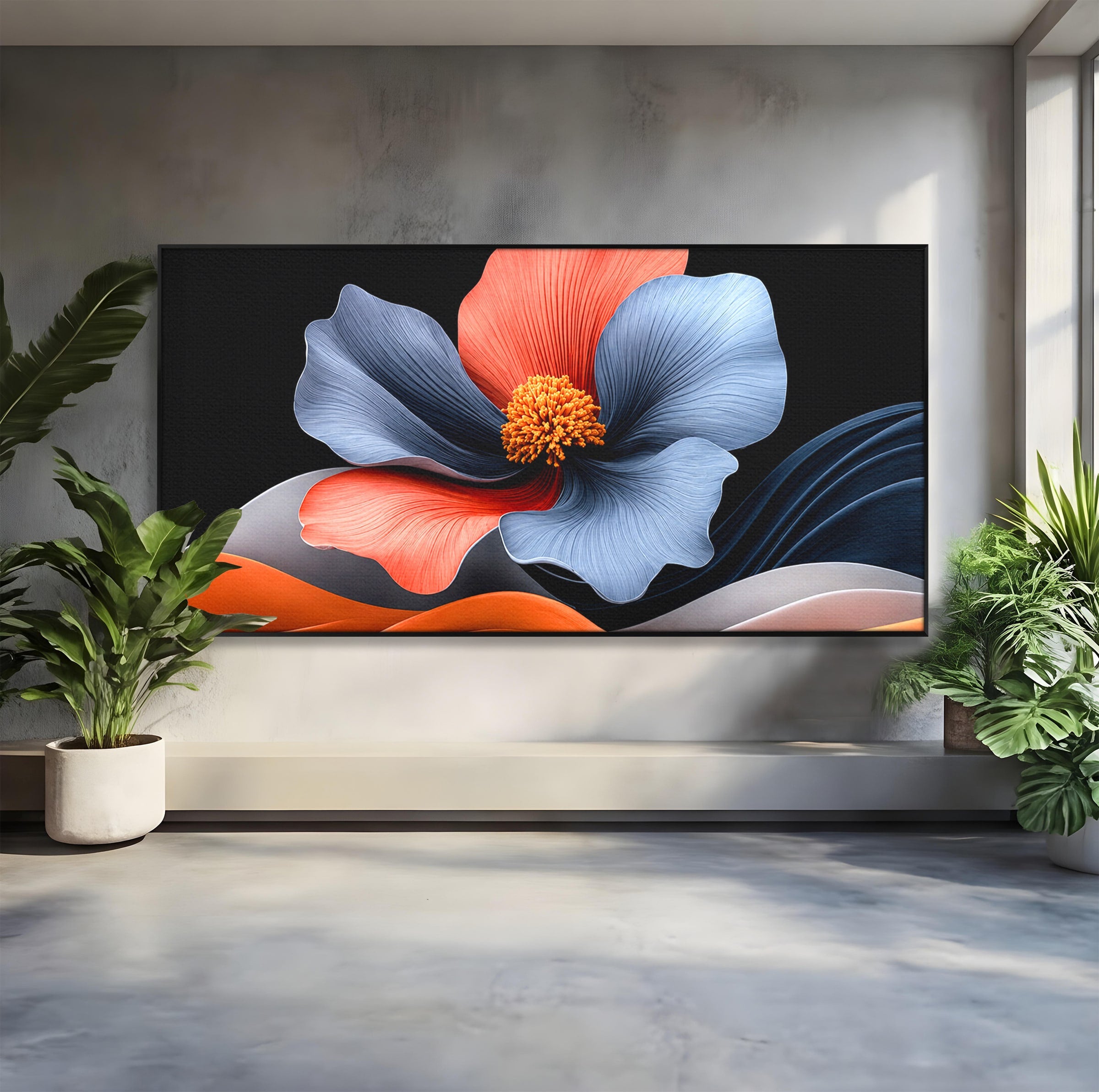 Tablou Canvas Premium LuxCanva® A1792, Floare Abstracta, Floare, Abstract, Modern, Dormitor, Living, Culori Vibrante