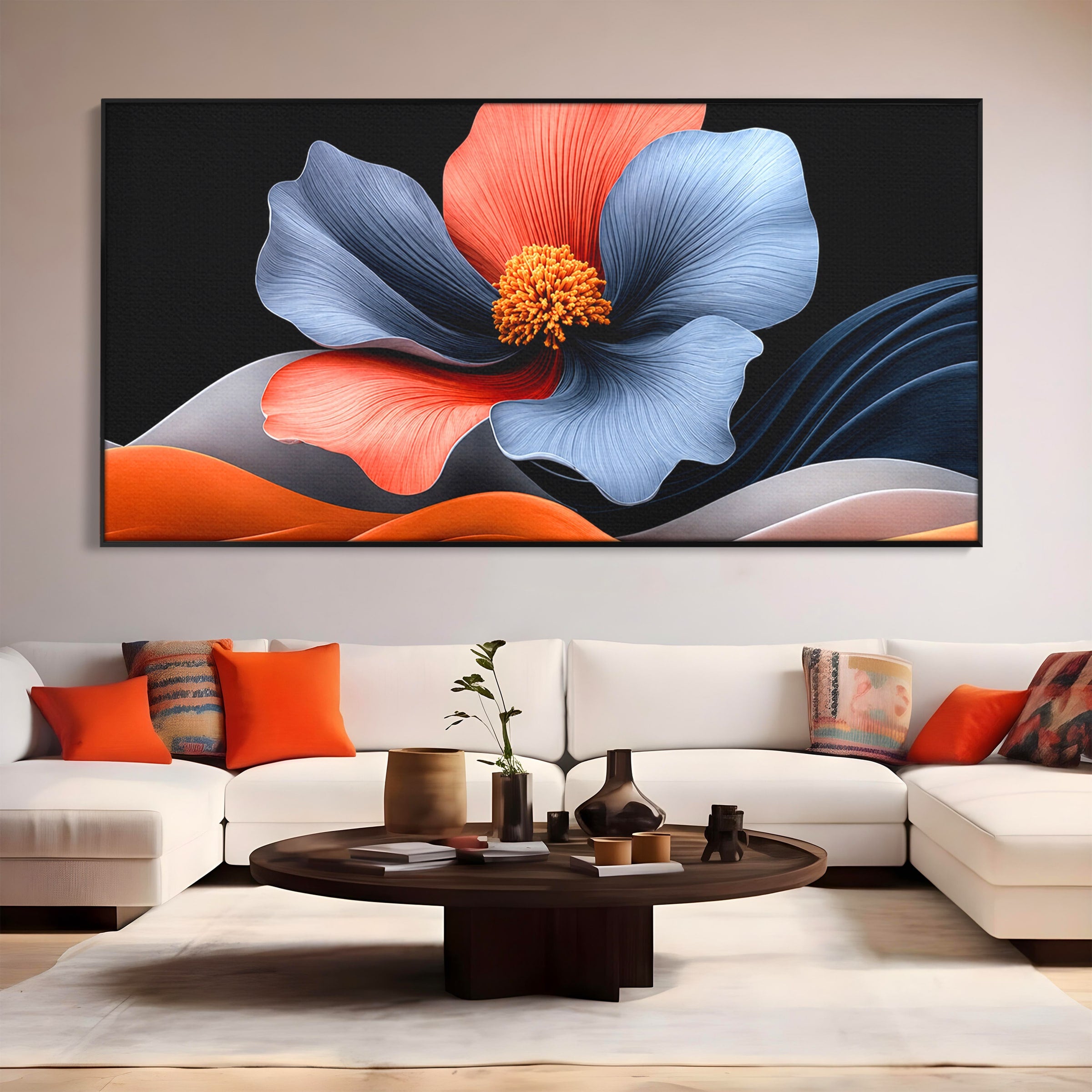 Tablou Canvas Premium LuxCanva® A1792, Floare Abstracta, Floare, Abstract, Modern, Dormitor, Living, Culori Vibrante
