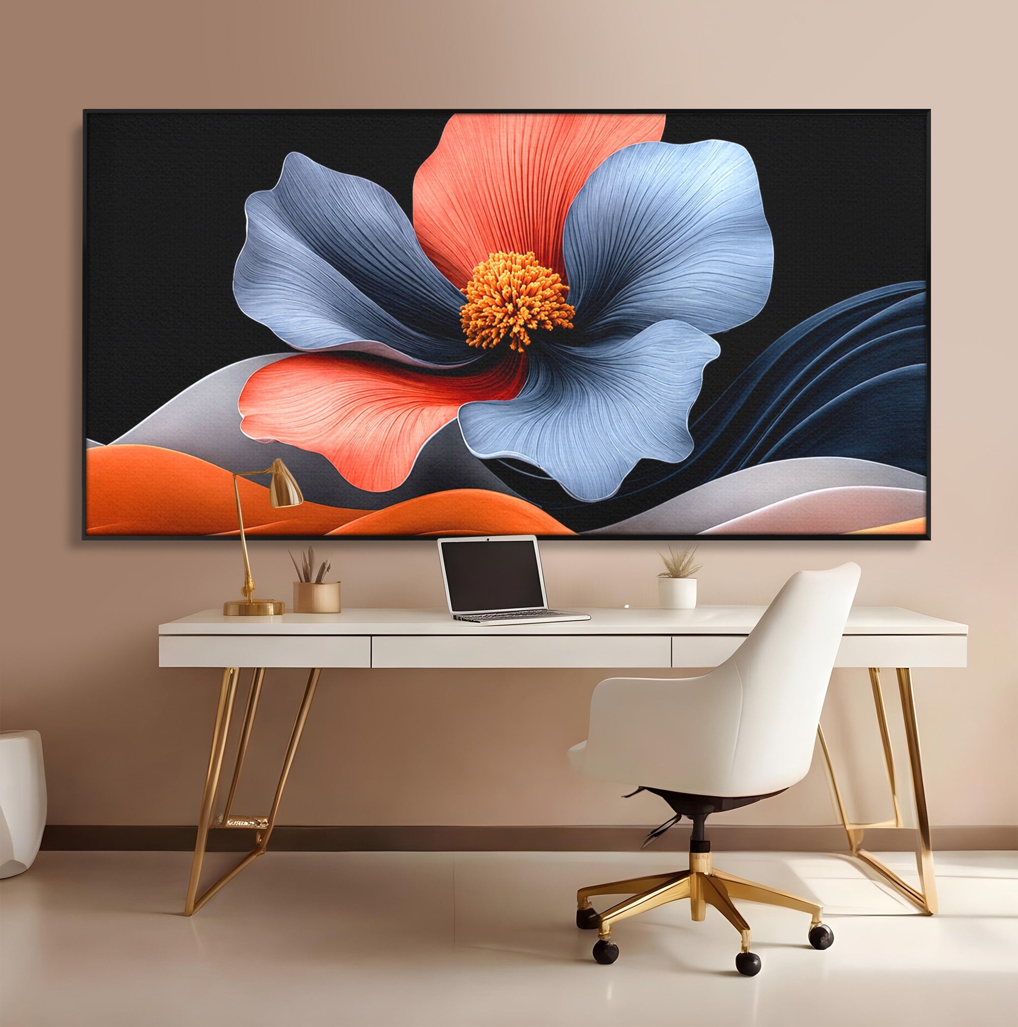 Tablou Canvas Premium LuxCanva® A1792, Floare Abstracta, Floare, Abstract, Modern, Dormitor, Living, Culori Vibrante