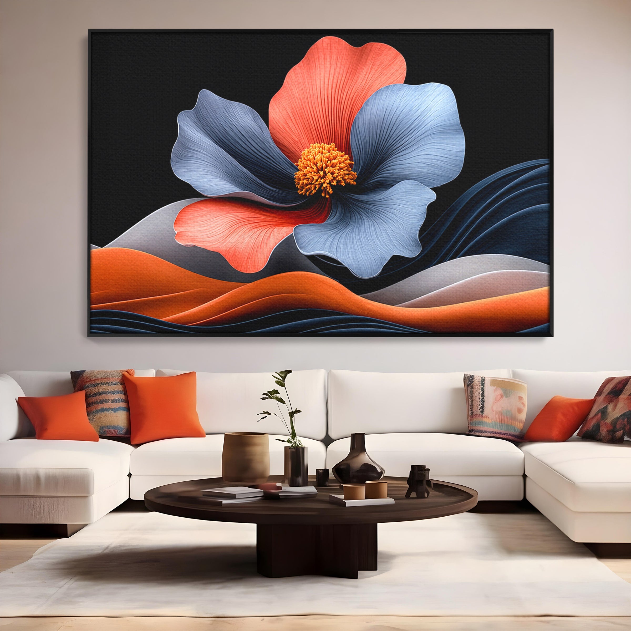 Tablou Canvas Premium LuxCanva® A1792, Floare Abstracta, Floare, Abstract, Modern, Dormitor, Living, Culori Vibrante
