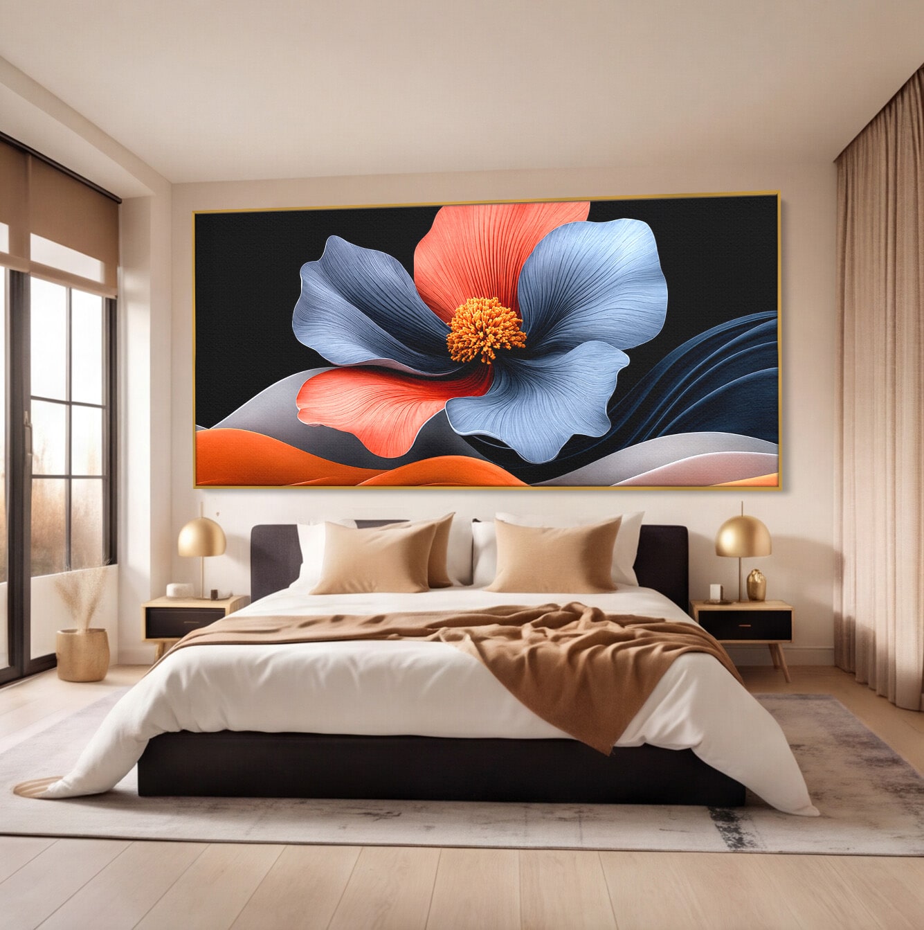 Tablou Canvas Premium LuxCanva® A1792, Floare Abstracta, Floare, Abstract, Modern, Dormitor, Living, Culori Vibrante