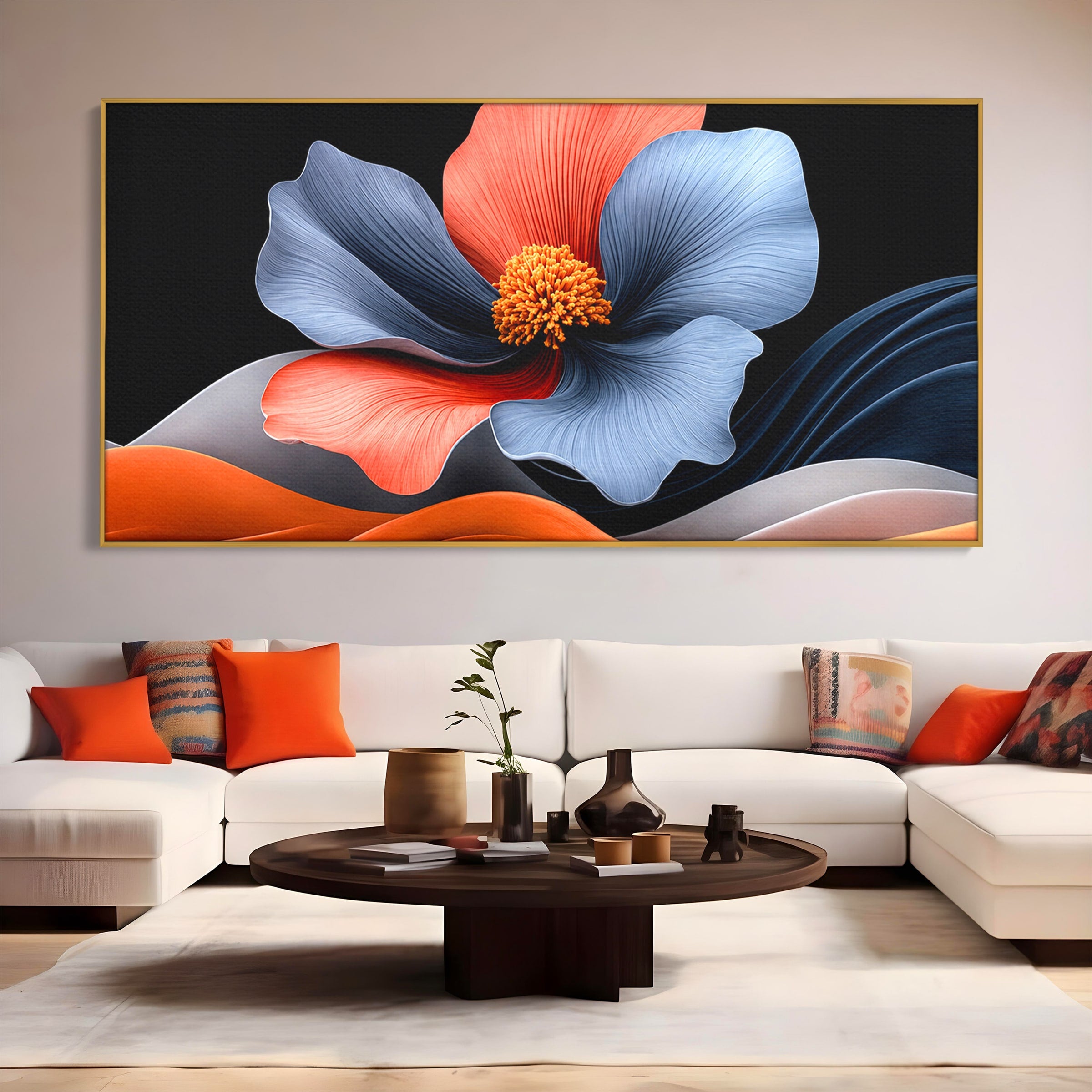 Tablou Canvas Premium LuxCanva® A1792, Floare Abstracta, Floare, Abstract, Modern, Dormitor, Living, Culori Vibrante