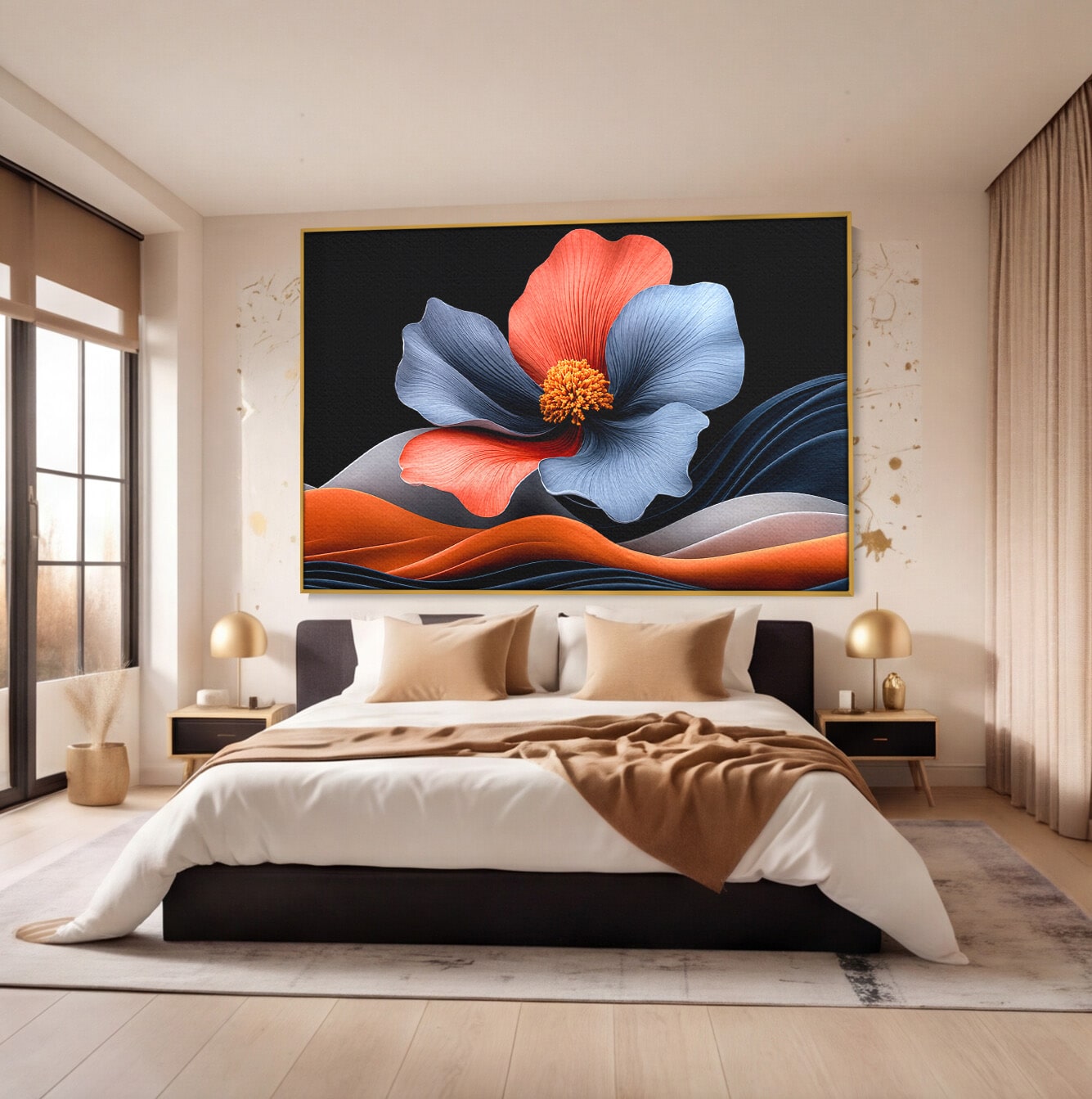 Tablou Canvas Premium LuxCanva® A1792, Floare Abstracta, Floare, Abstract, Modern, Dormitor, Living, Culori Vibrante